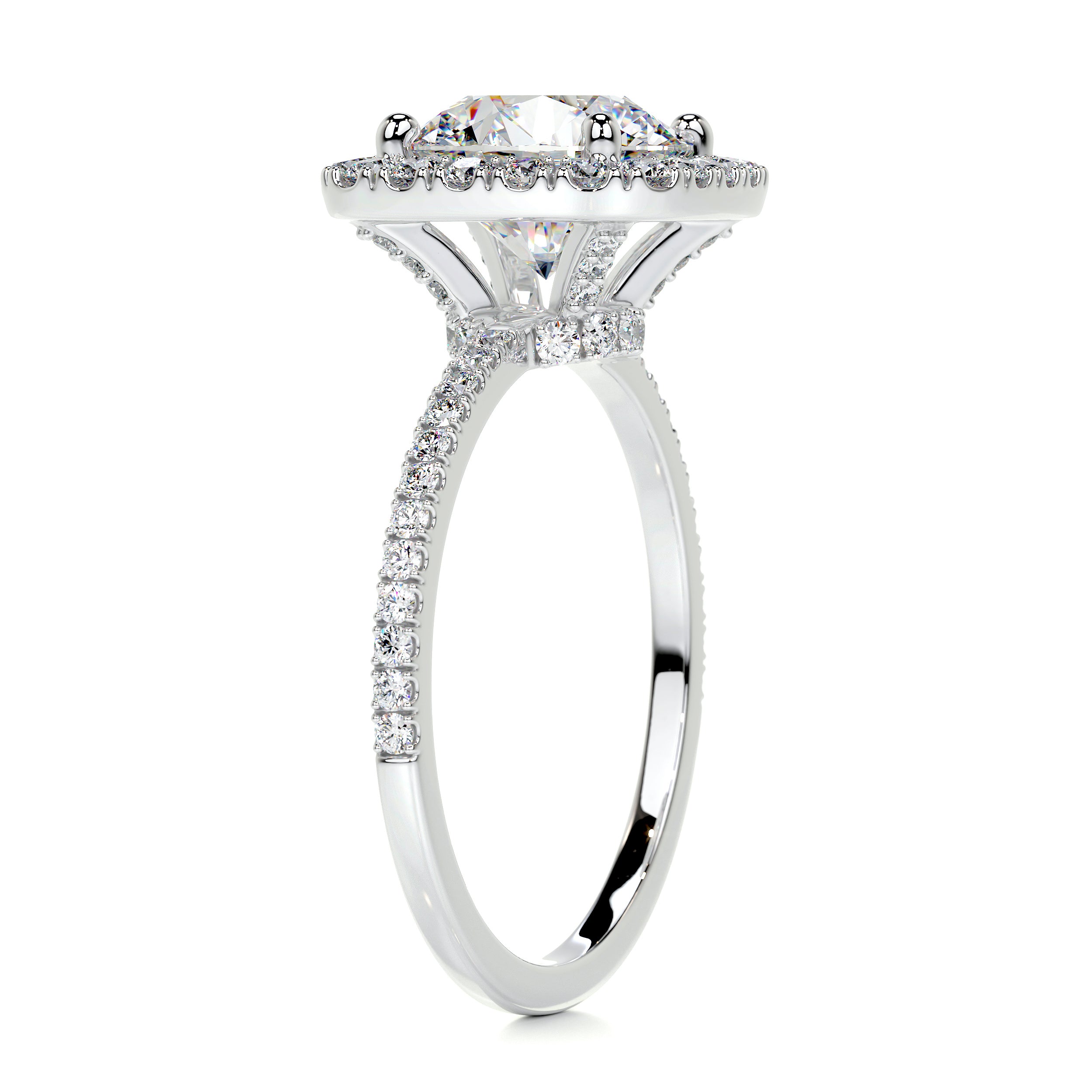 Catalina Moissanite & Diamonds Ring -18K White Gold