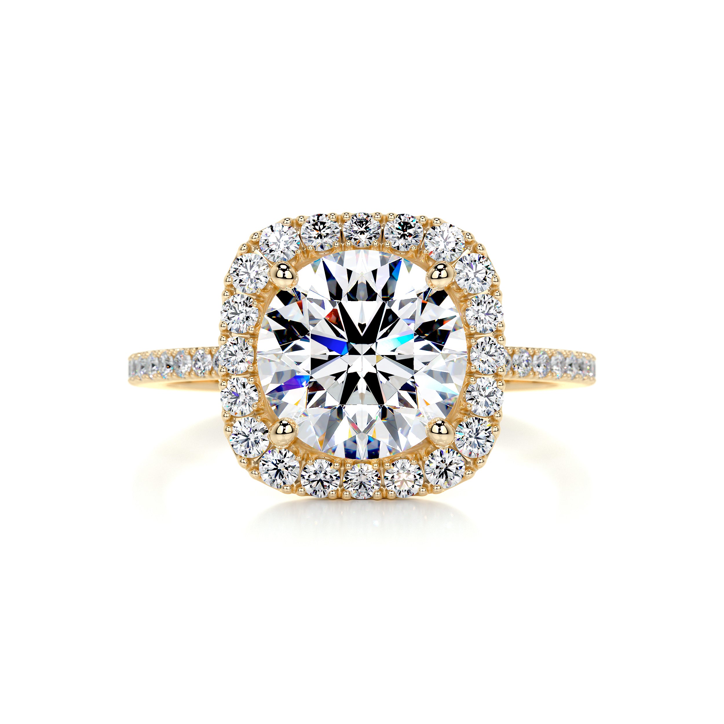 Catalina Moissanite & Diamonds Ring -18K Yellow Gold