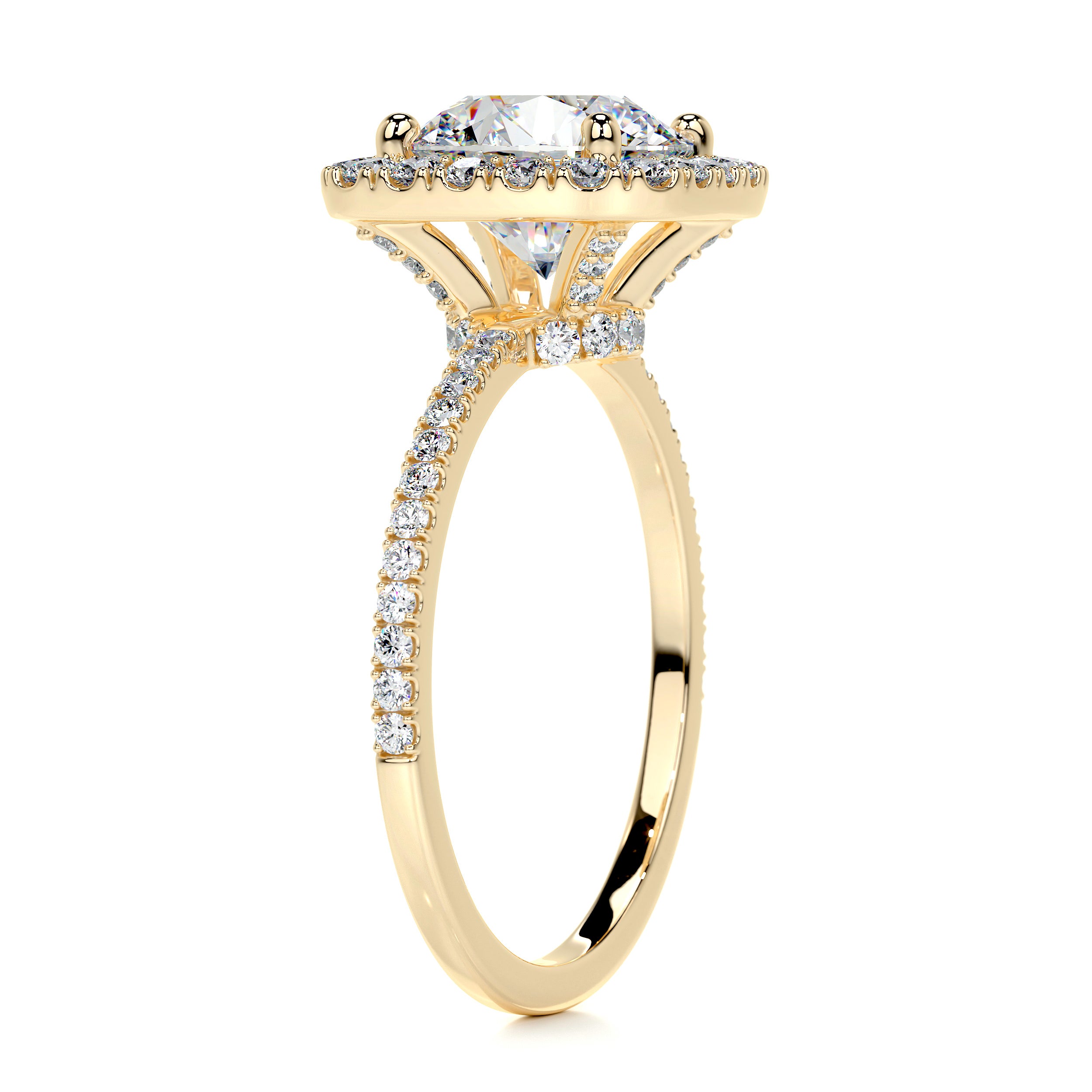 Catalina Moissanite & Diamond Ring -18K Yellow Gold