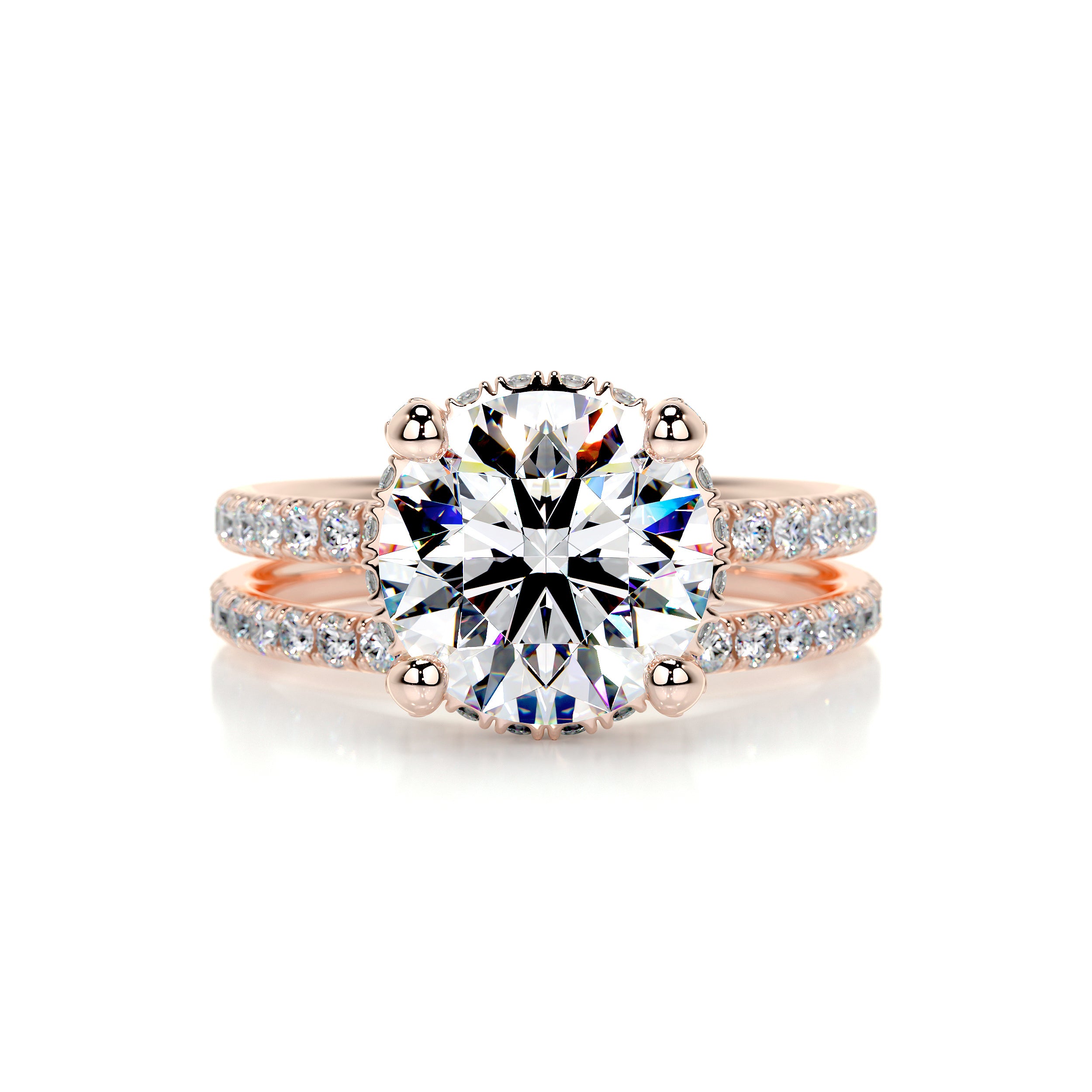 Quinn Moissanite & Diamonds Bridal set -14K Rose Gold