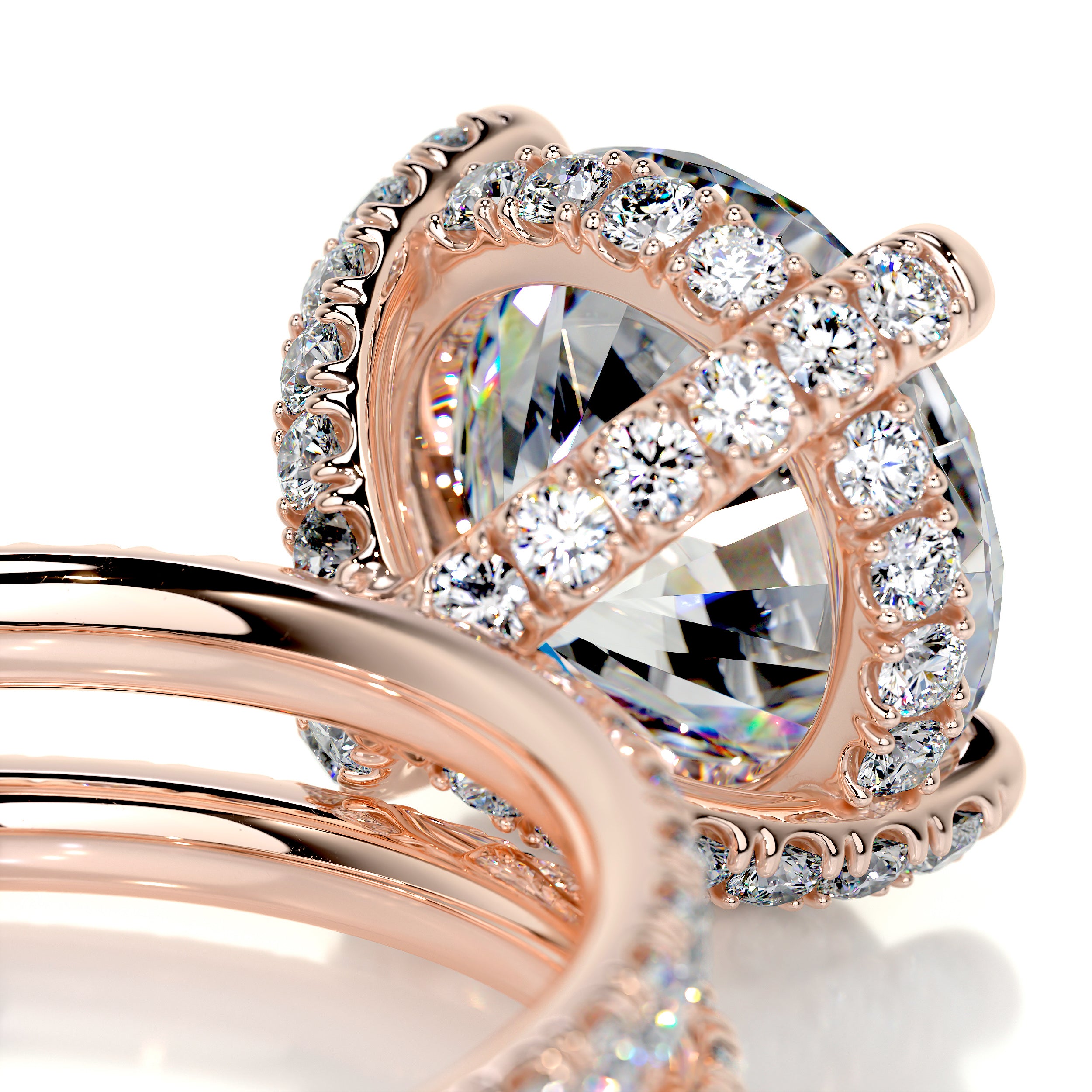 Quinn Moissanite & Diamonds Bridal set -14K Rose Gold