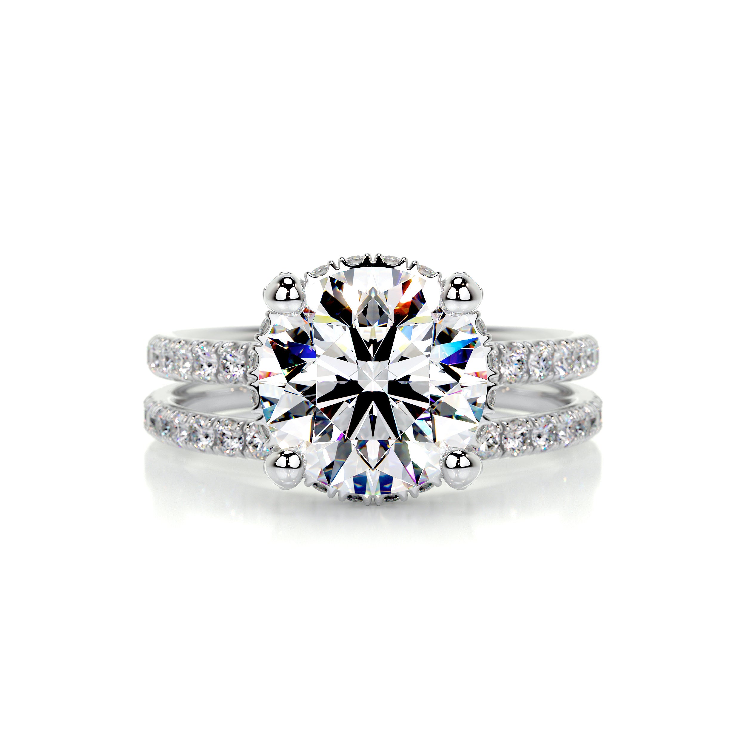 Quinn Moissanite & Diamonds Bridal set -14K White Gold