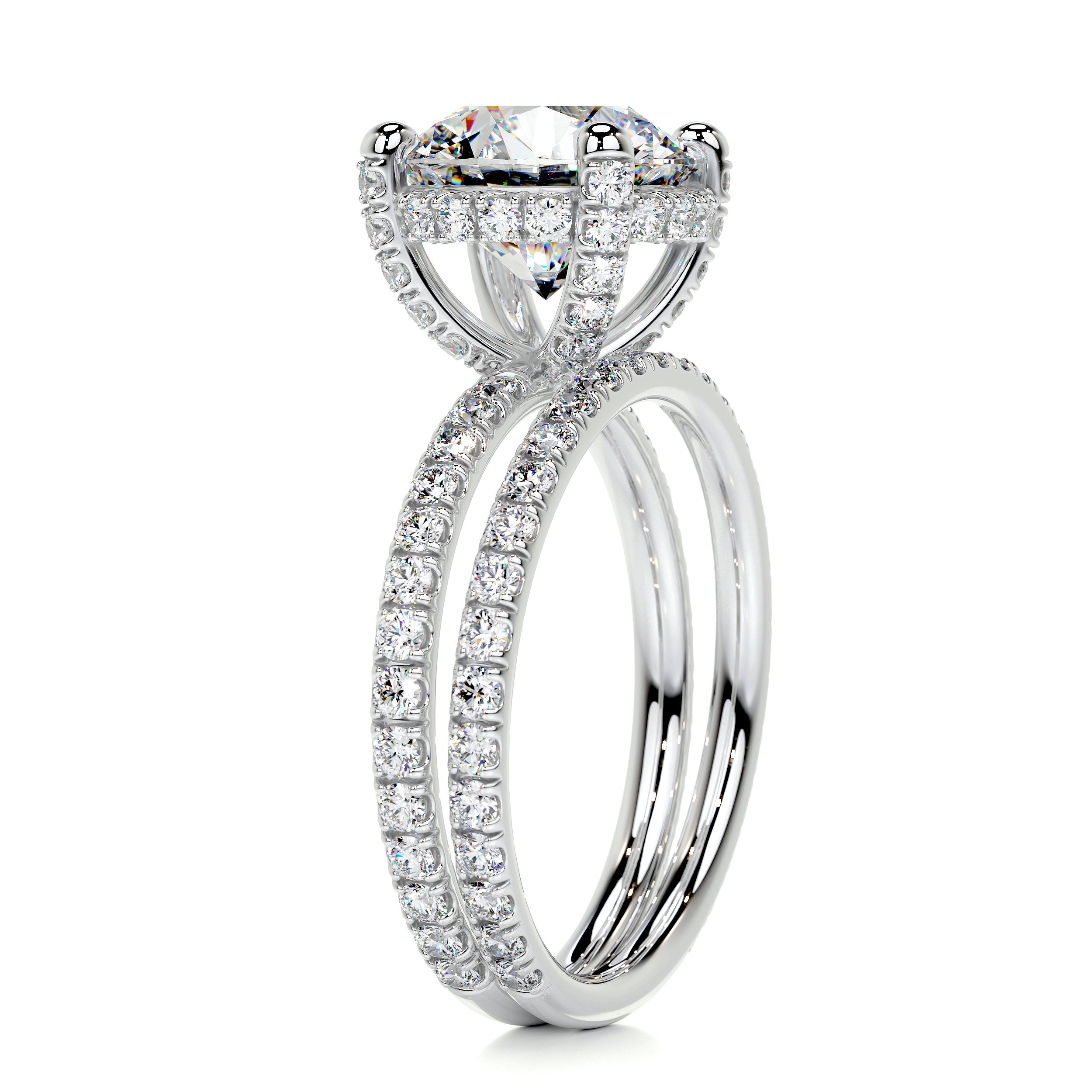 Quinn Moissanite & Diamonds Bridal set -14K White Gold