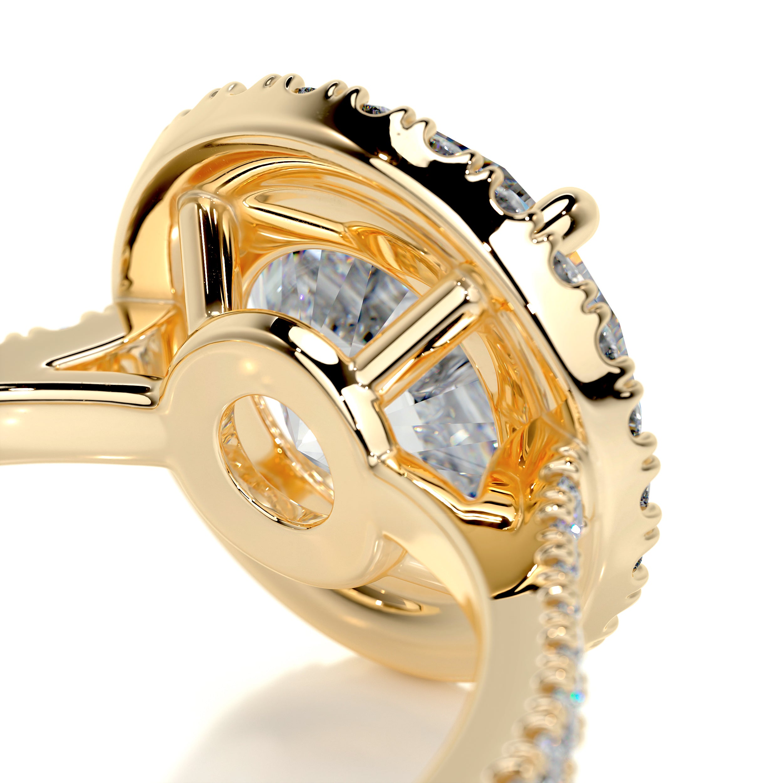 Layla Moissanite & Diamond Ring - 18K Yellow Gold