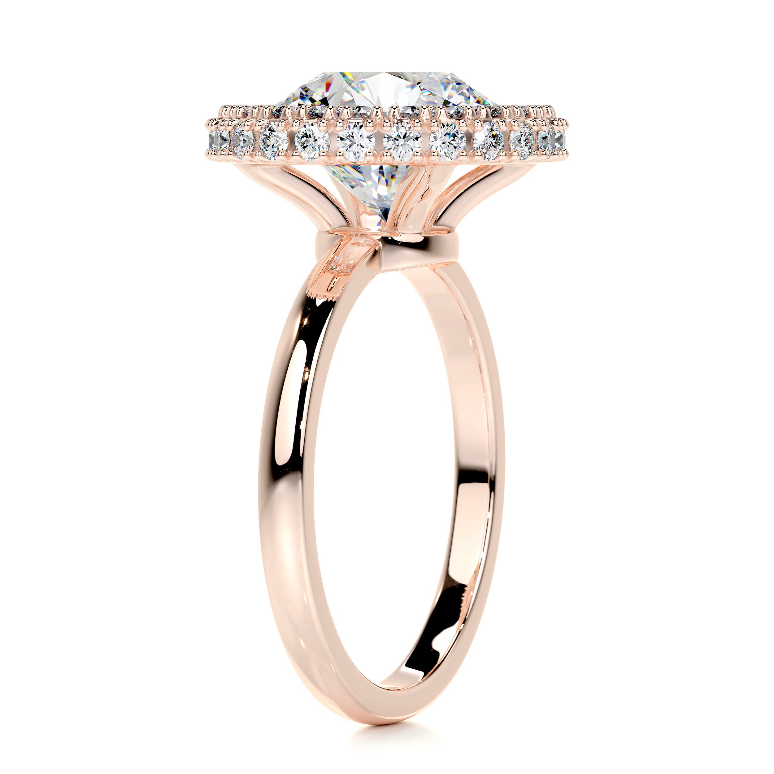 Rosalie Moissanite & Diamond Ring -14K Rose Gold
