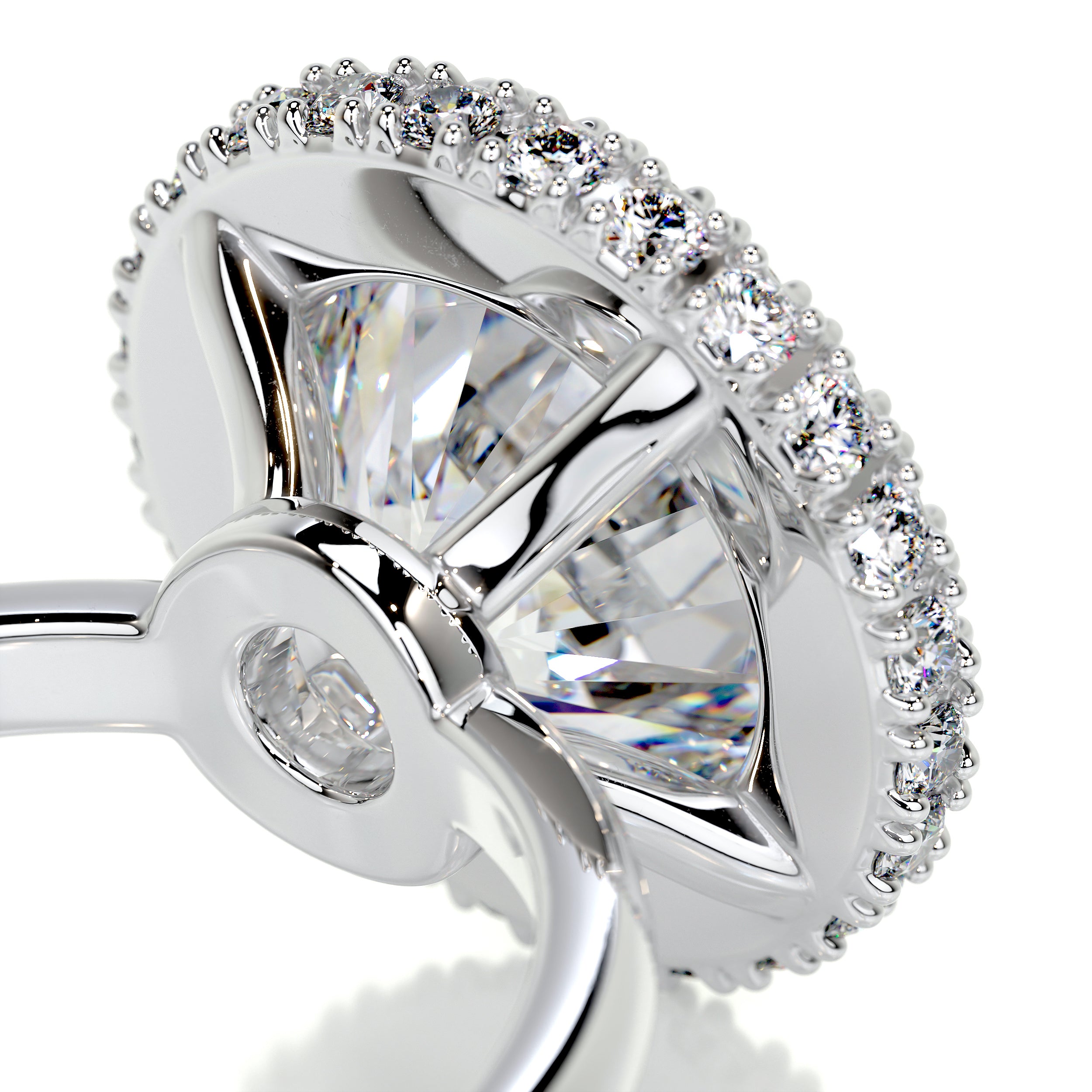Rosalie Moissanite & Diamond Ring -14K White Gold