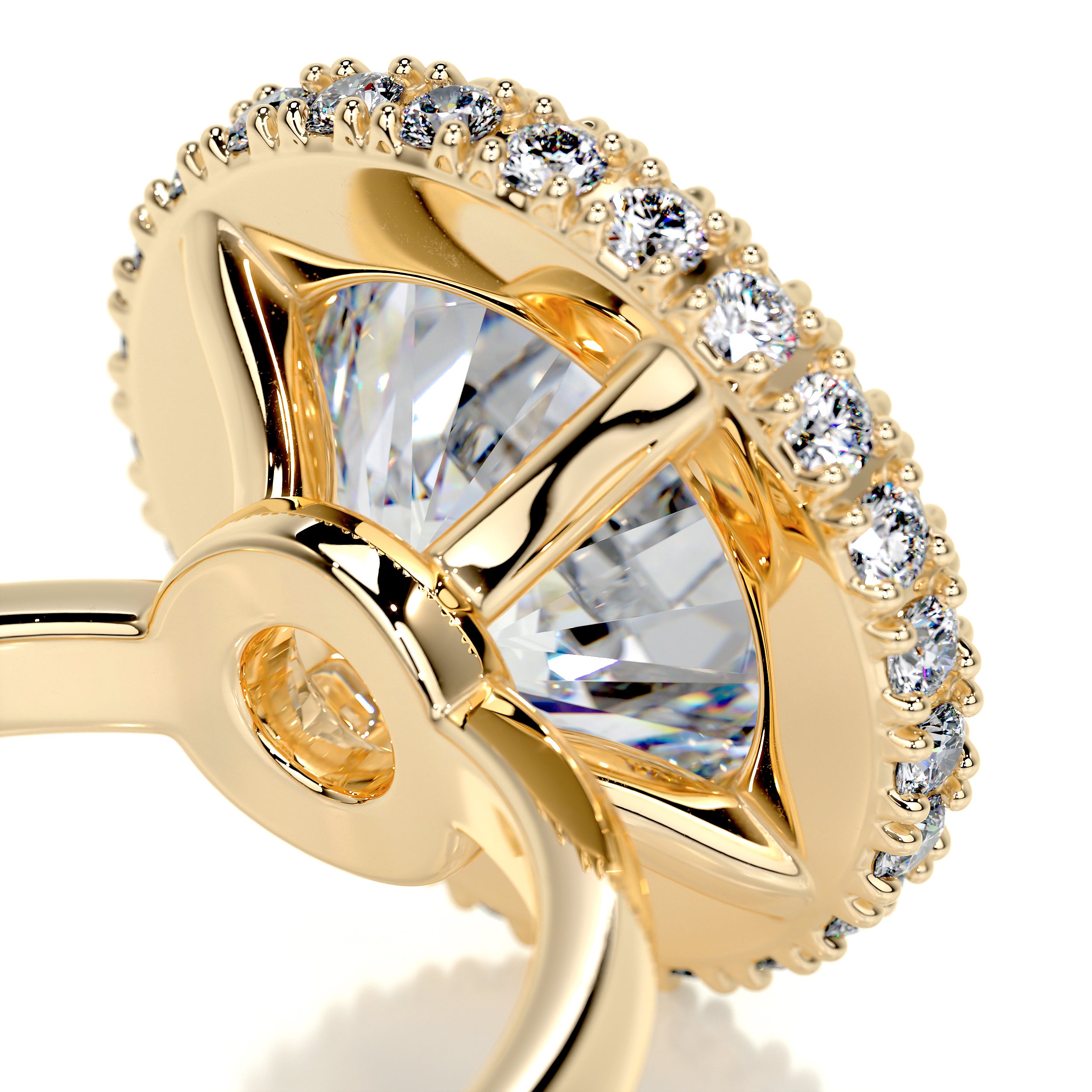 Rosalie Moissanite & Diamond Ring -18K Yellow Gold