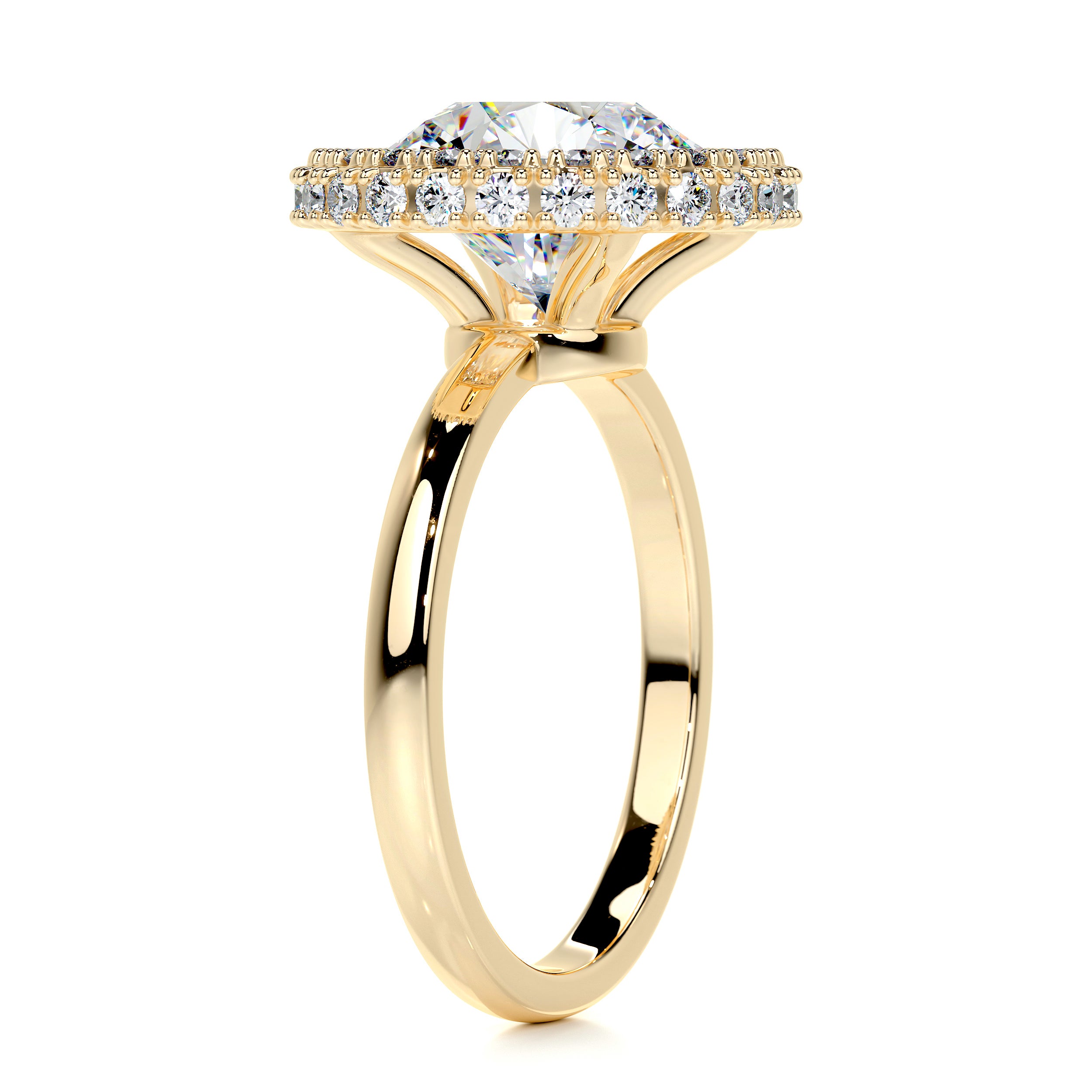 Rosalie Moissanite & Diamond Ring -18K Yellow Gold