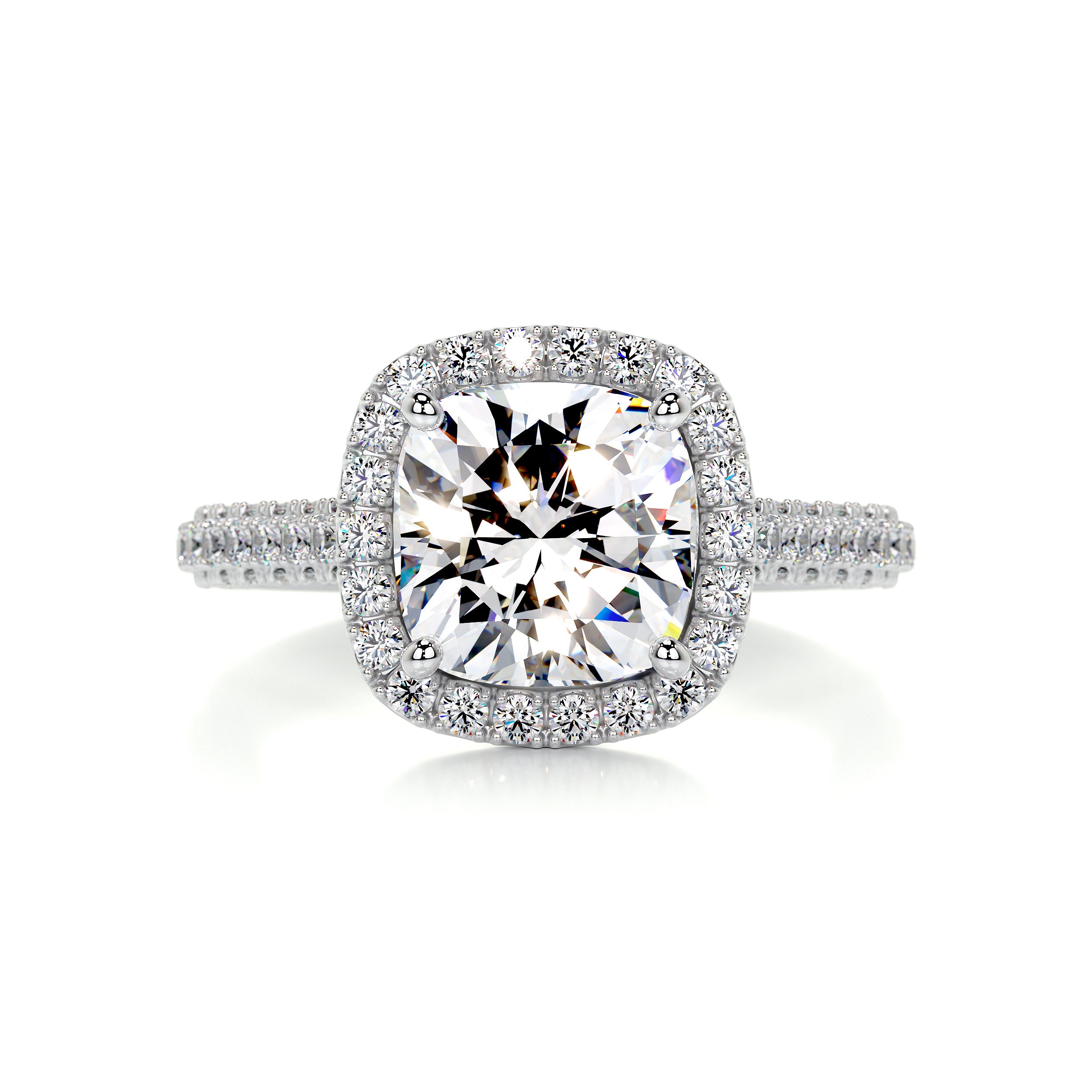 Annabelle Moissanite & Diamond Ring -14K White Gold