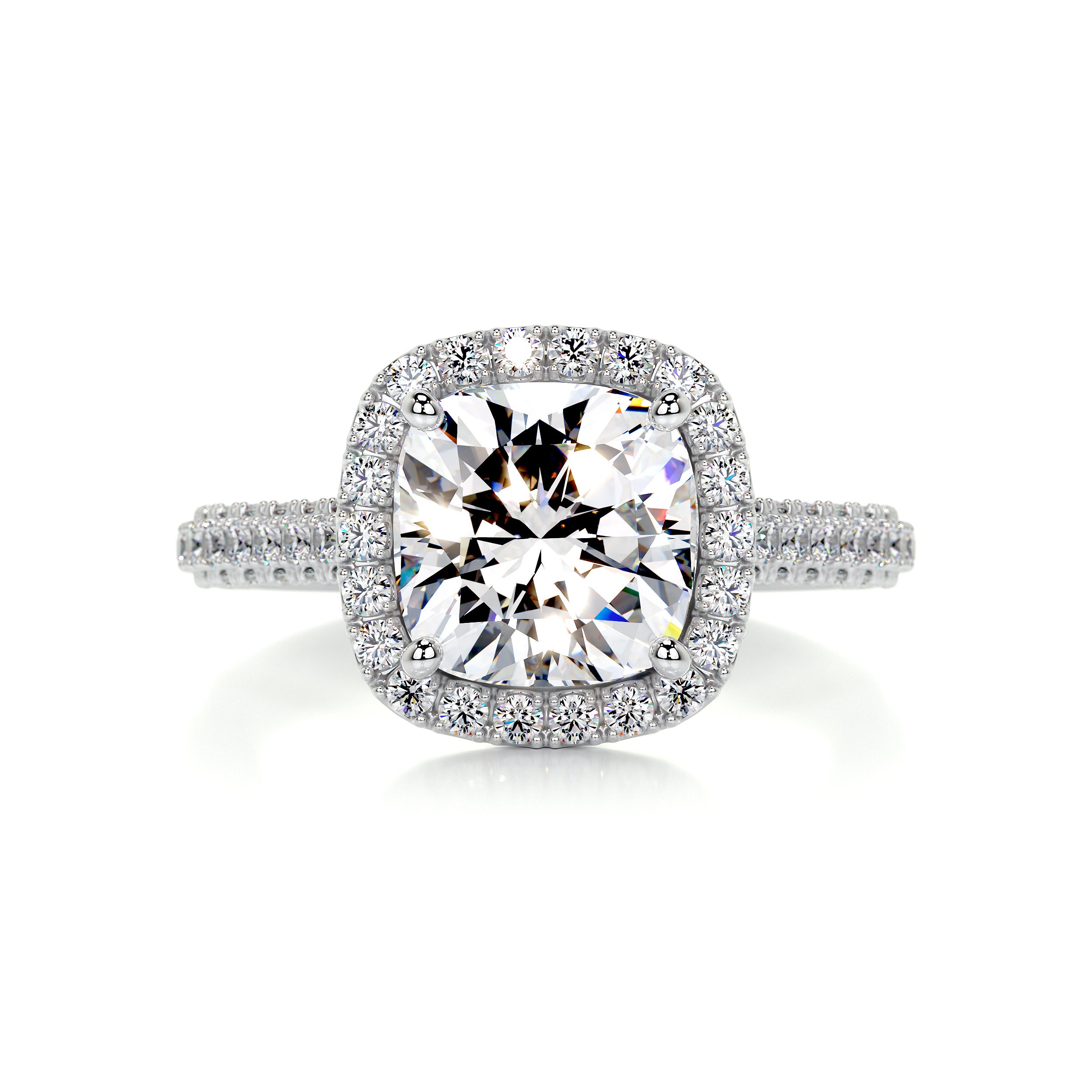 Annabelle Moissanite & Diamonds Ring -14K White Gold