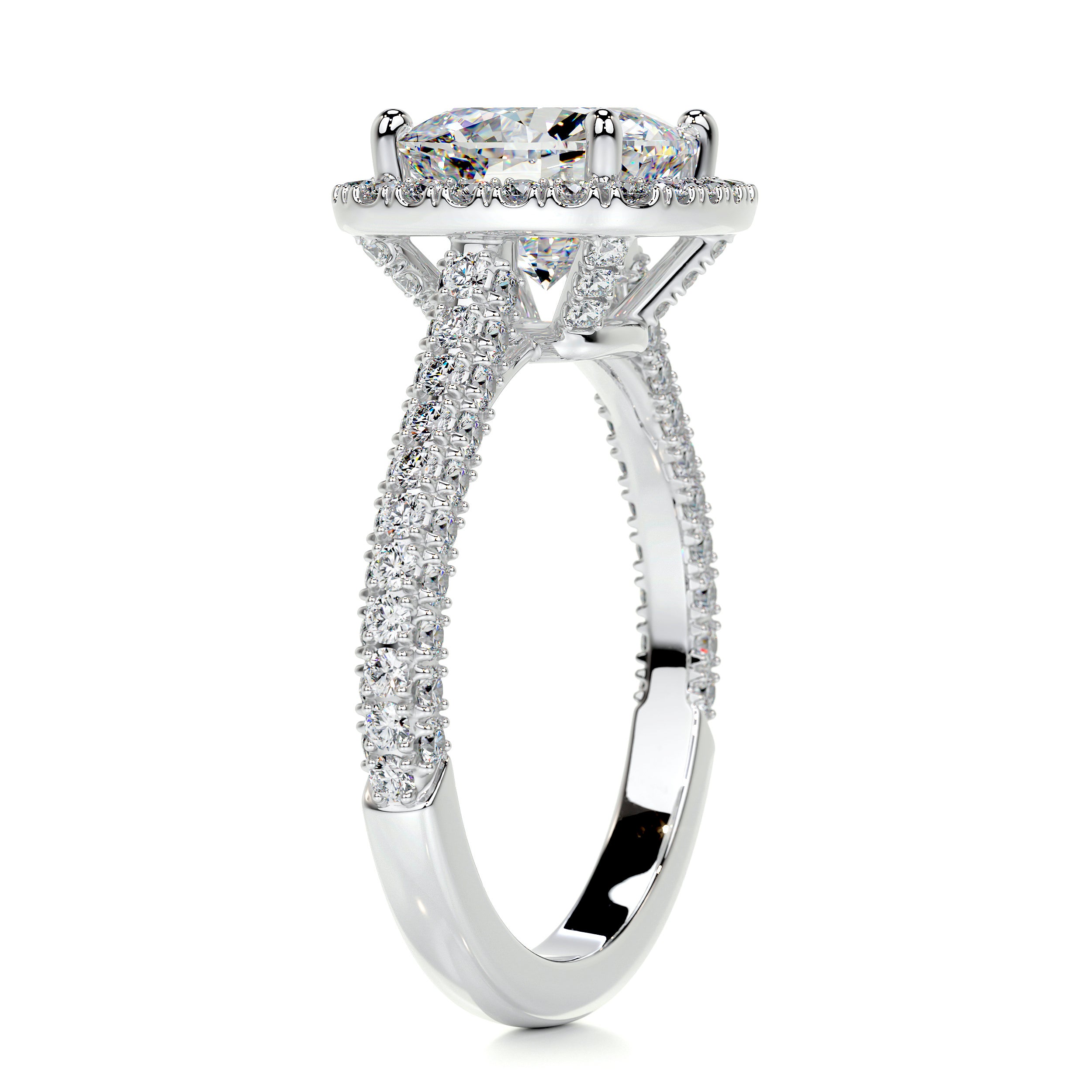 Annabelle Moissanite & Diamond Ring -14K White Gold