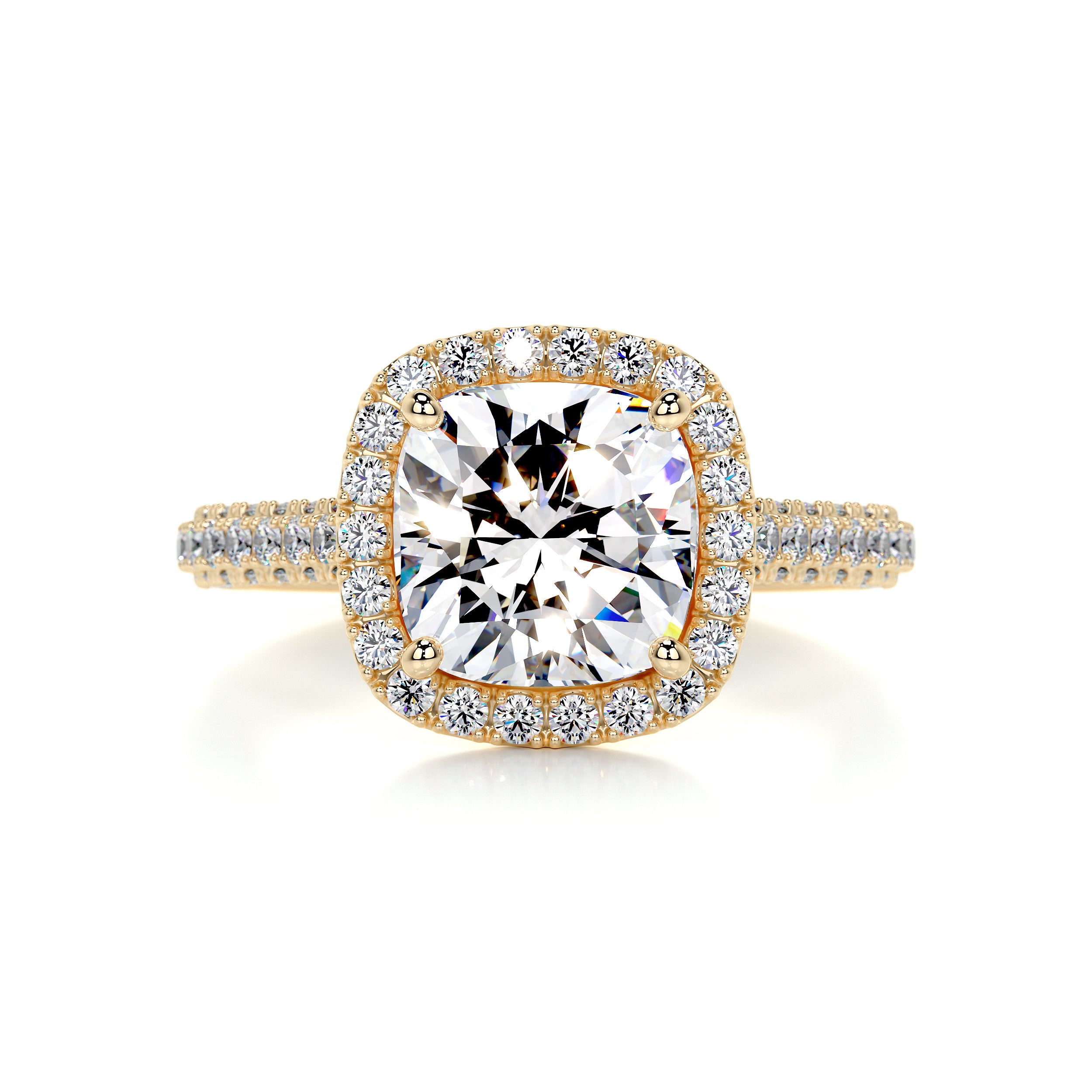Annabelle Moissanite & Diamond Ring -18K Yellow Gold