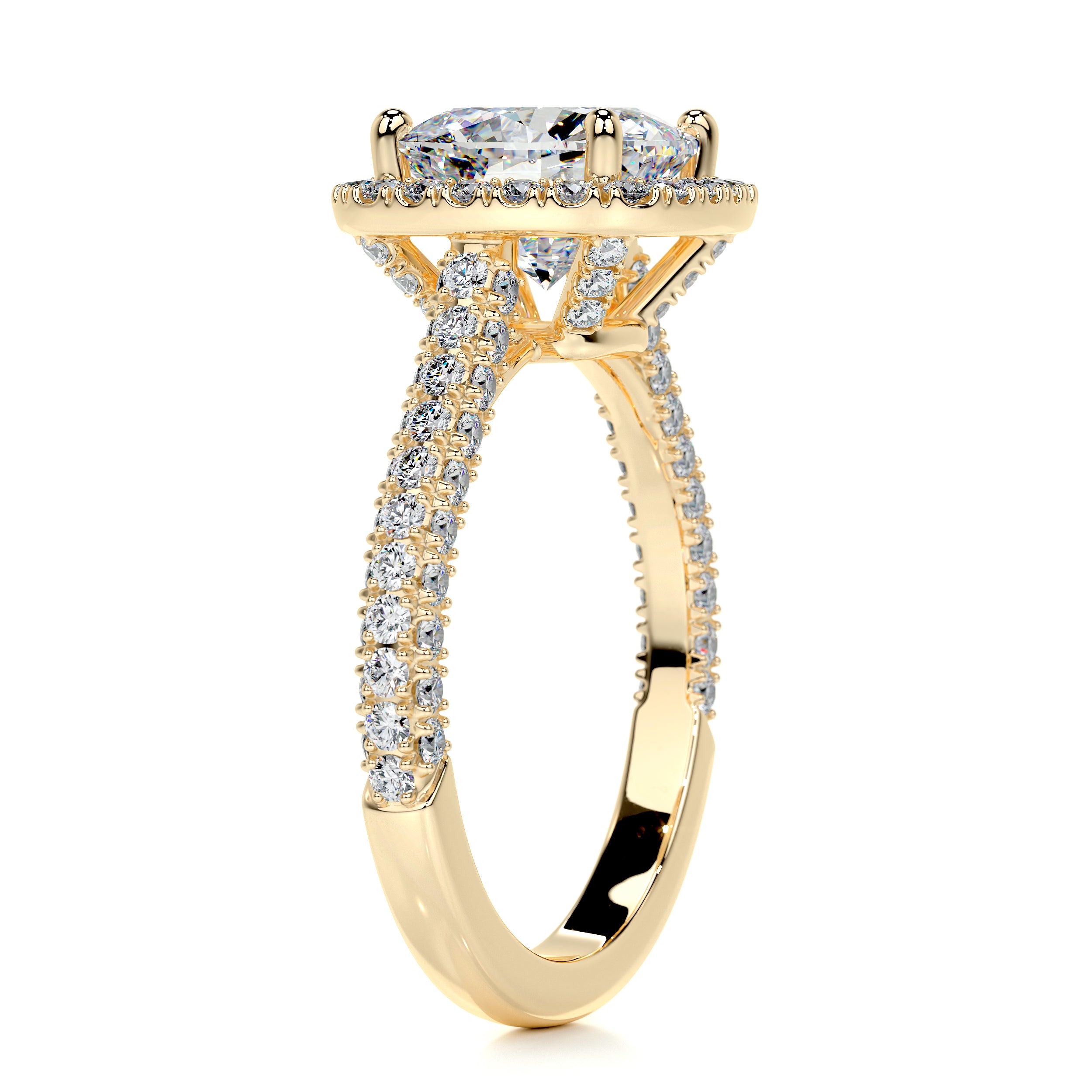 Annabelle Moissanite & Diamond Ring -18K Yellow Gold