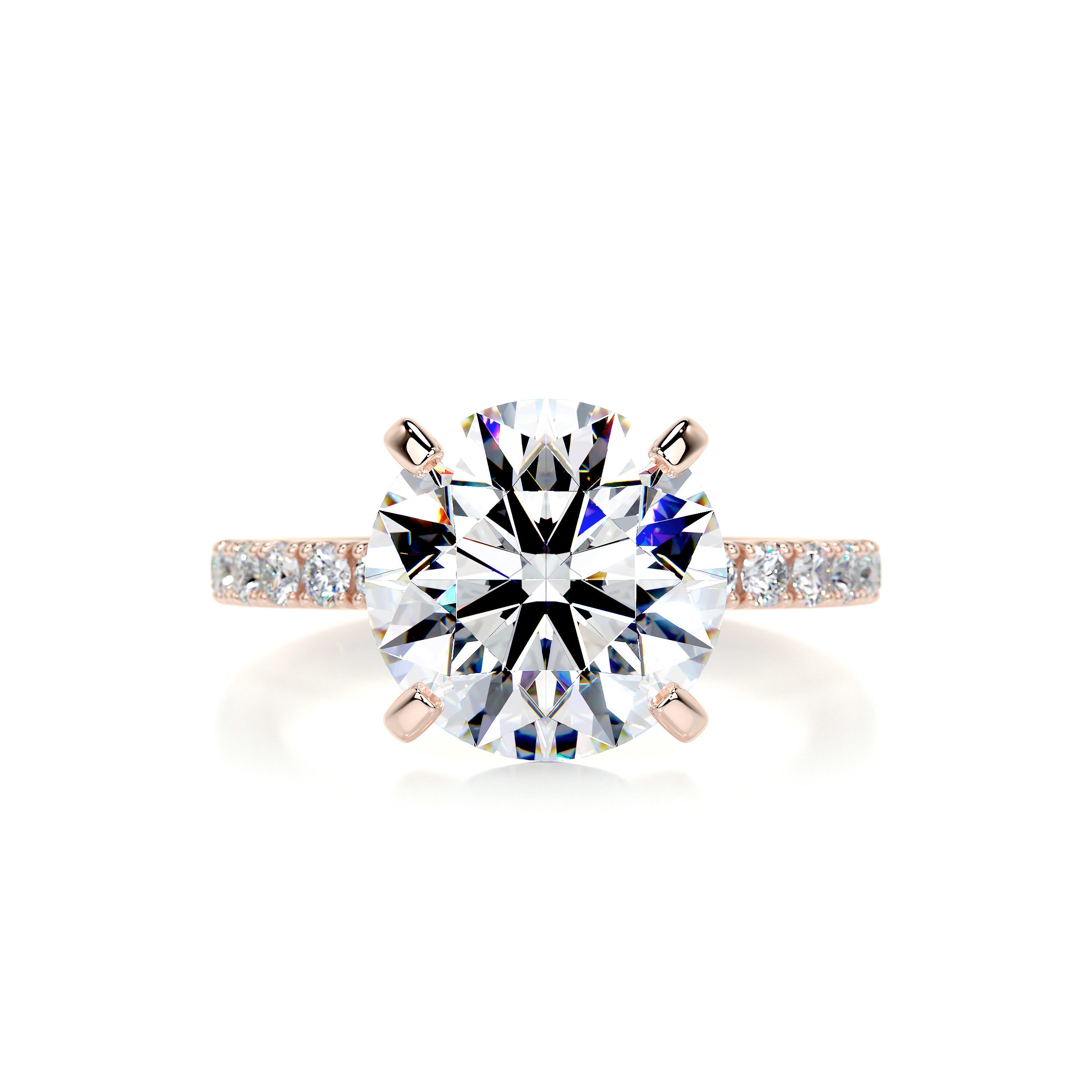 Alison Moissanite & Diamond Ring -14K Rose Gold