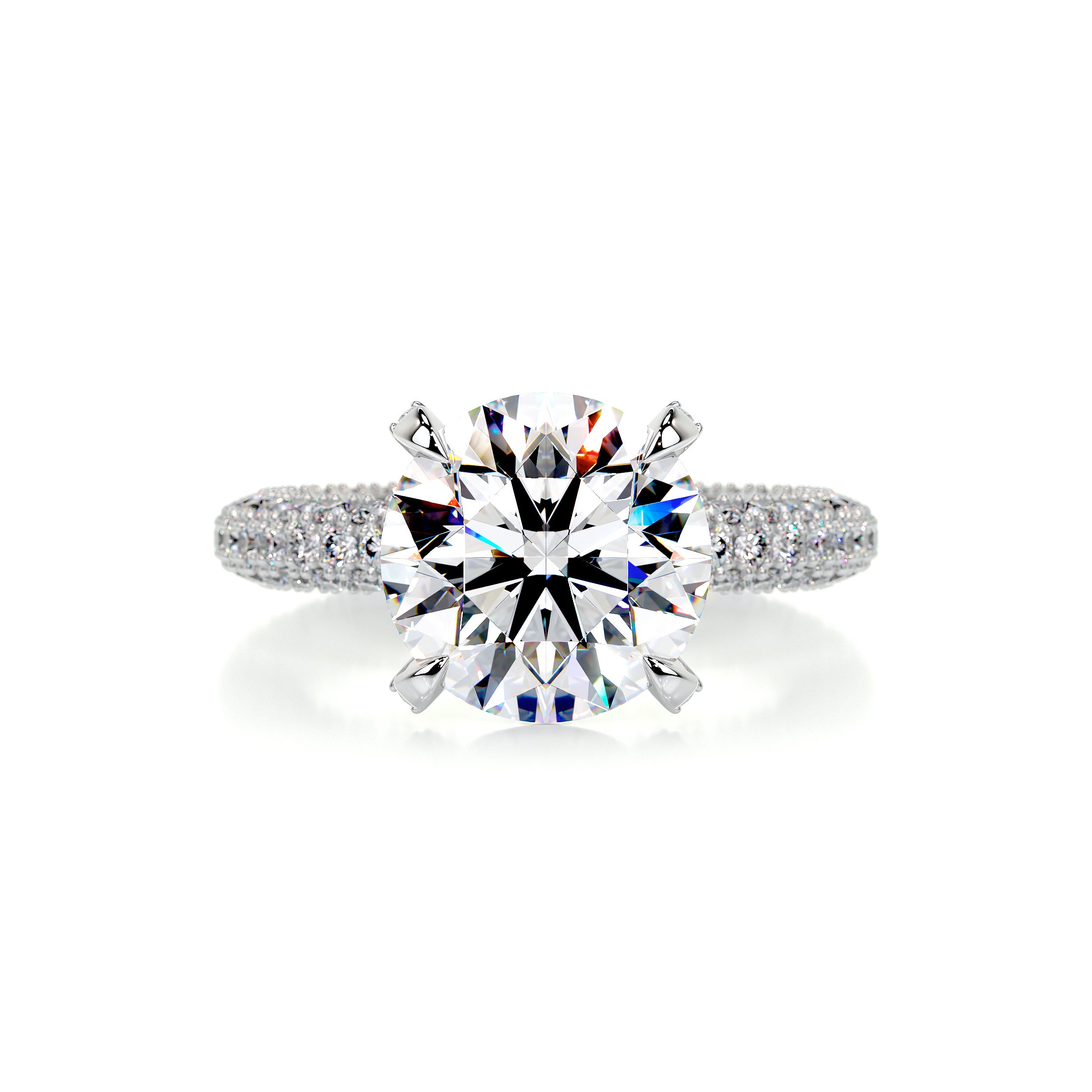 Milly Moissanite & Diamonds Ring -18K White Gold