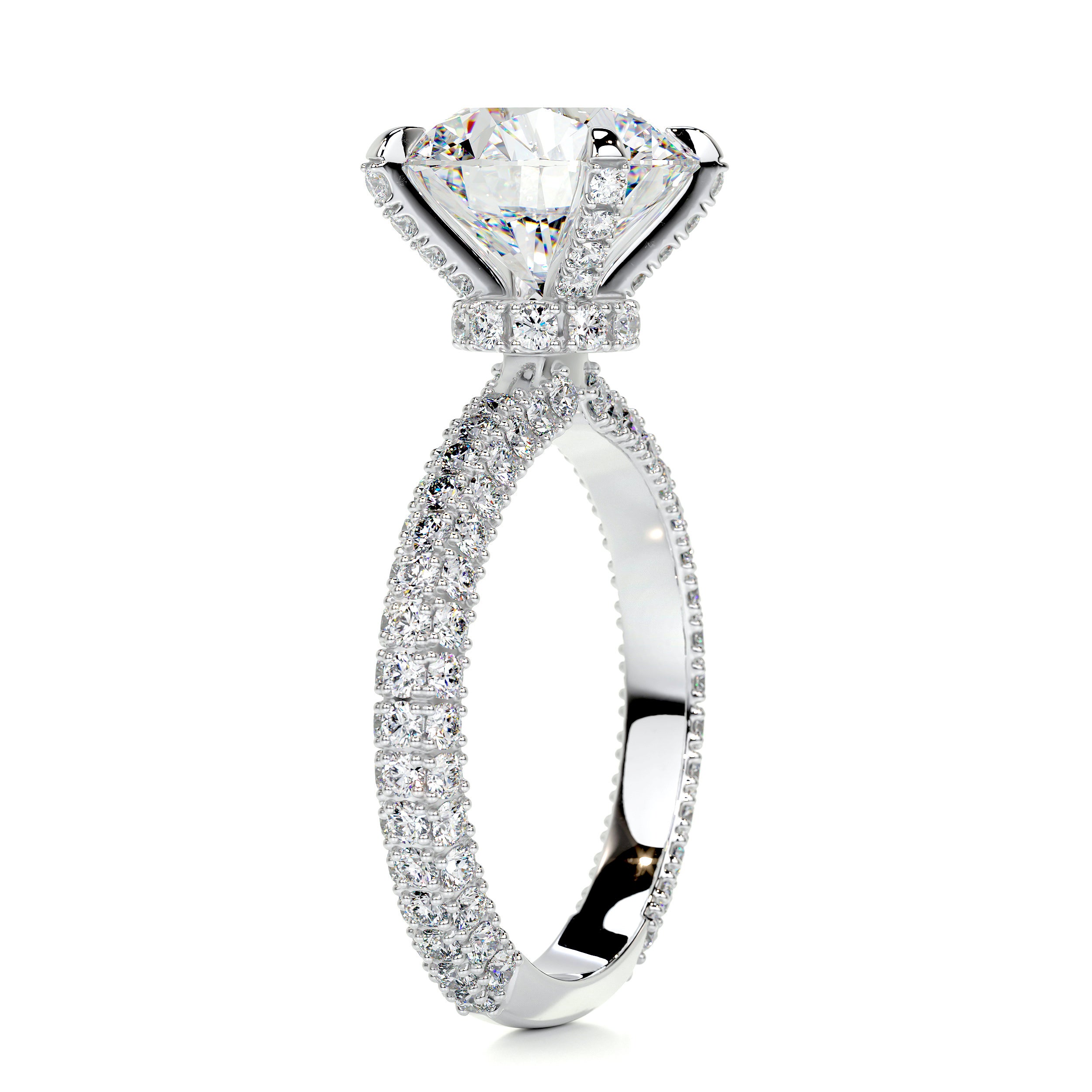 Milly Moissanite & Diamond Ring -14K White Gold