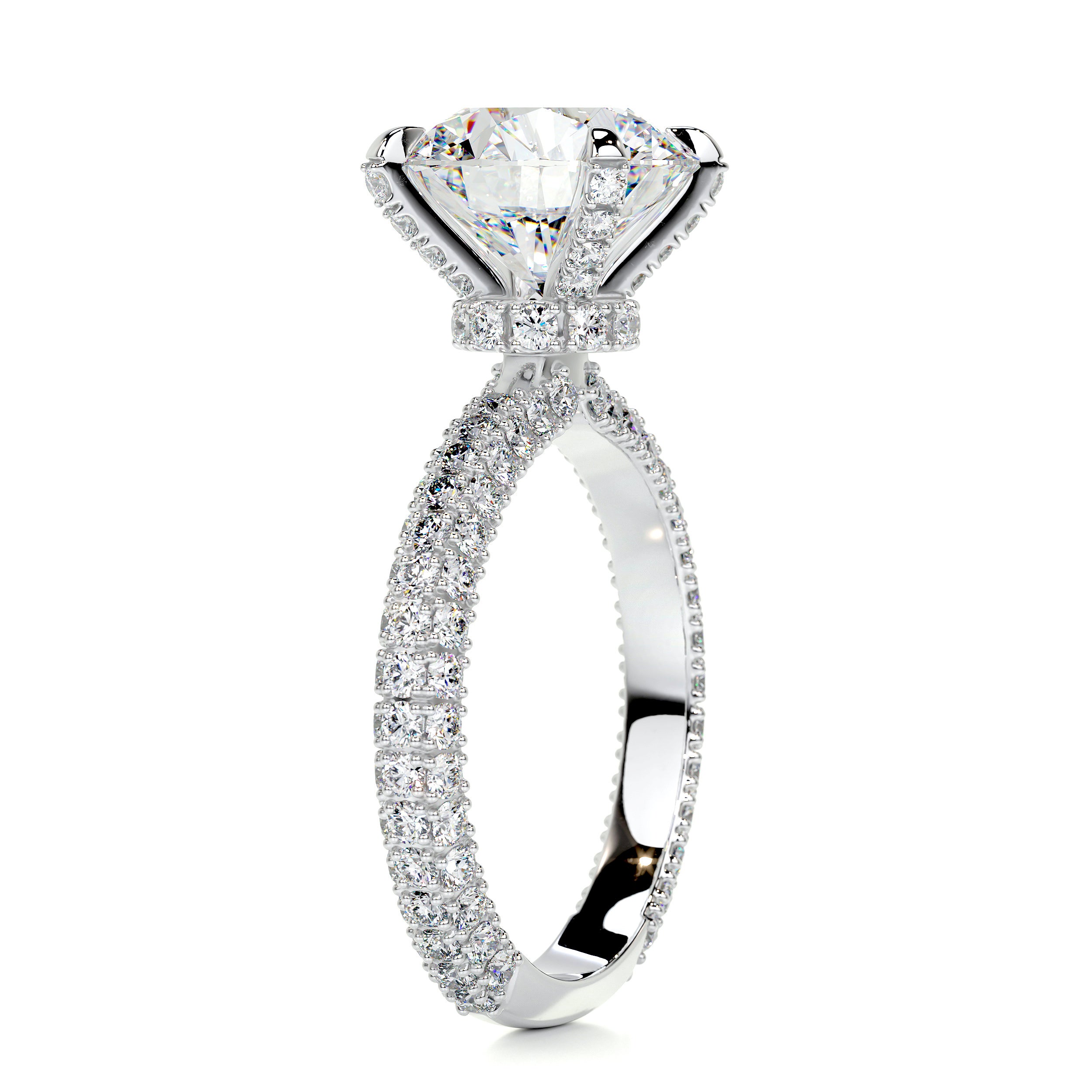 Milly Moissanite & Diamonds Ring -14K White Gold