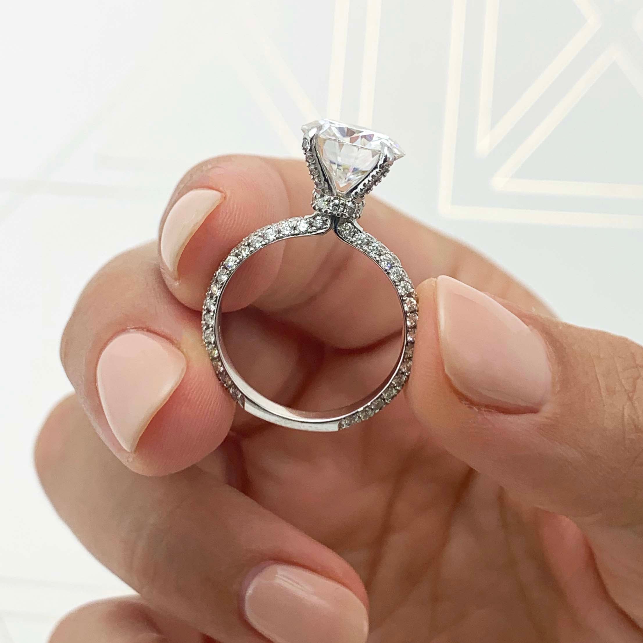 Milly Moissanite & Diamond Ring -14K White Gold