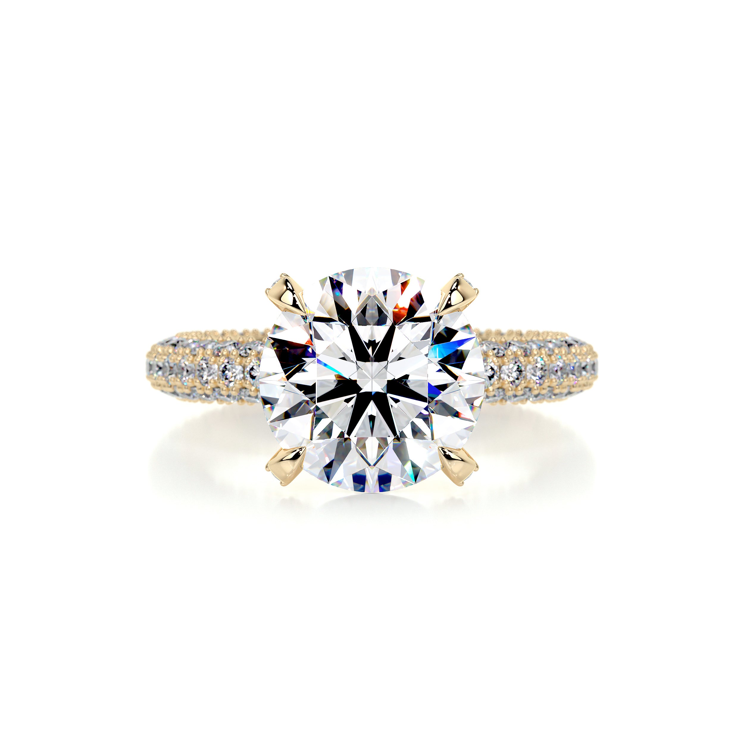 Milly Moissanite & Diamond Ring -18K Yellow Gold