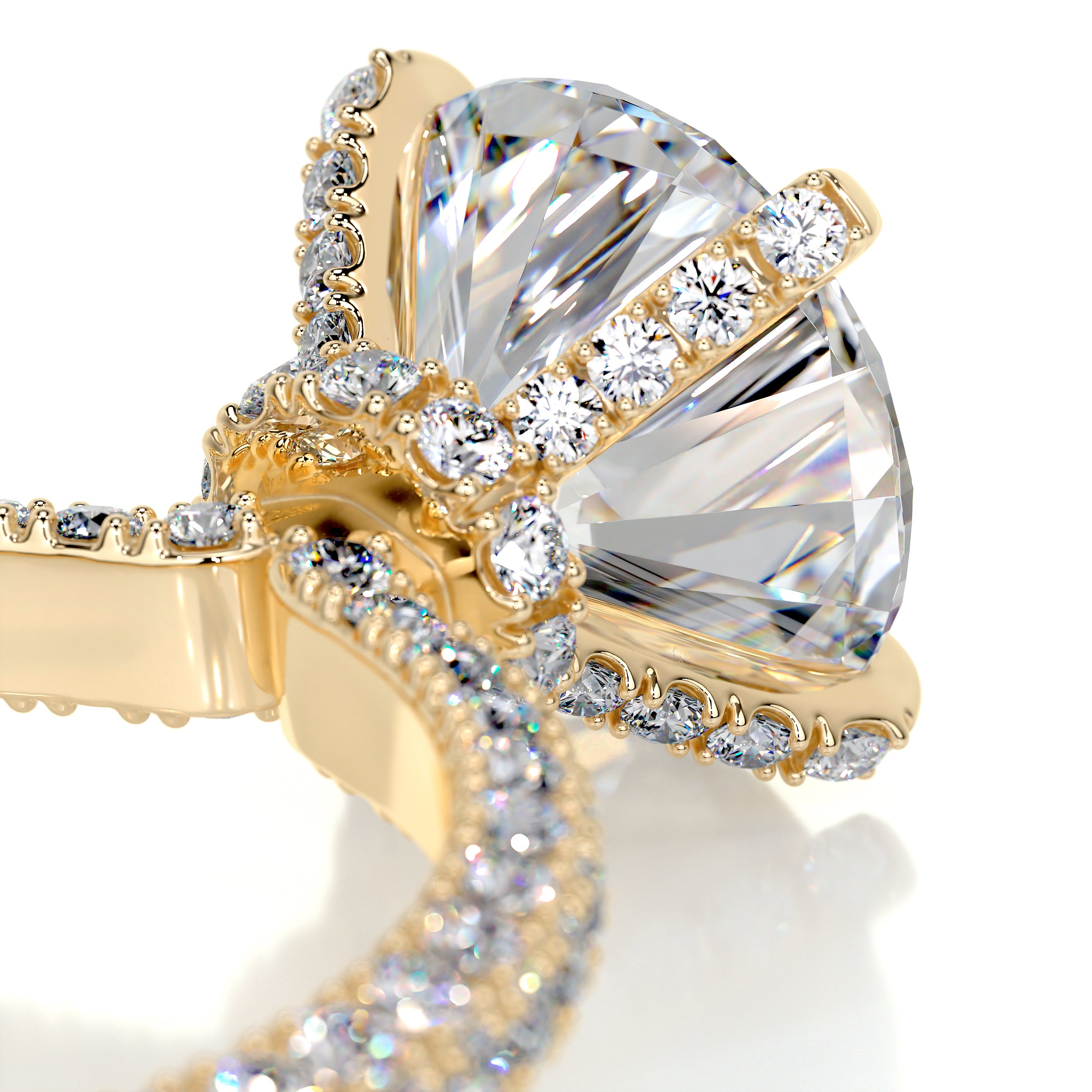 Milly Moissanite & Diamond Ring -18K Yellow Gold