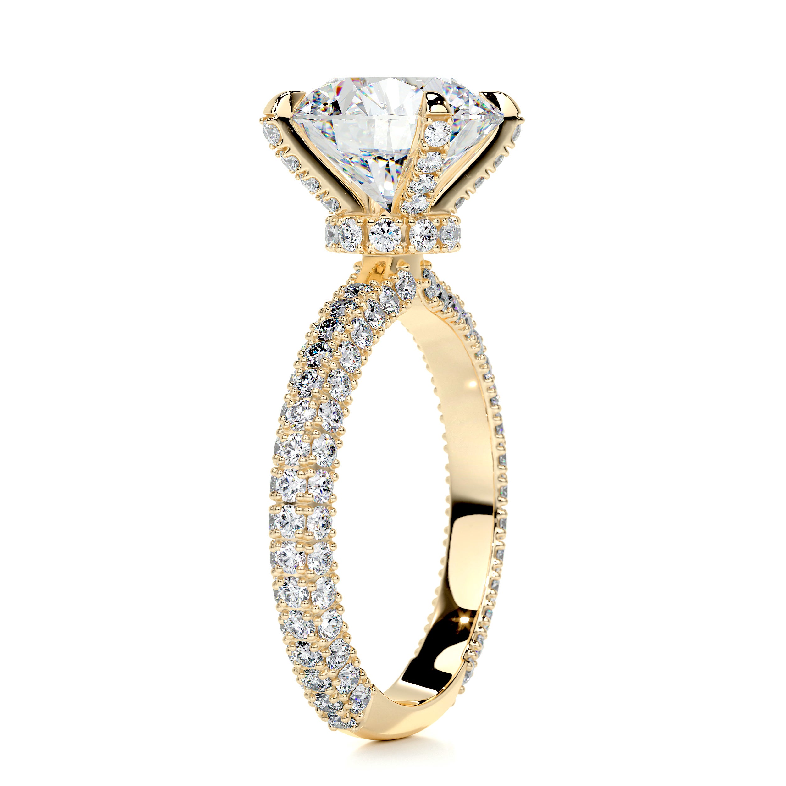 Milly Moissanite & Diamond Ring -18K Yellow Gold
