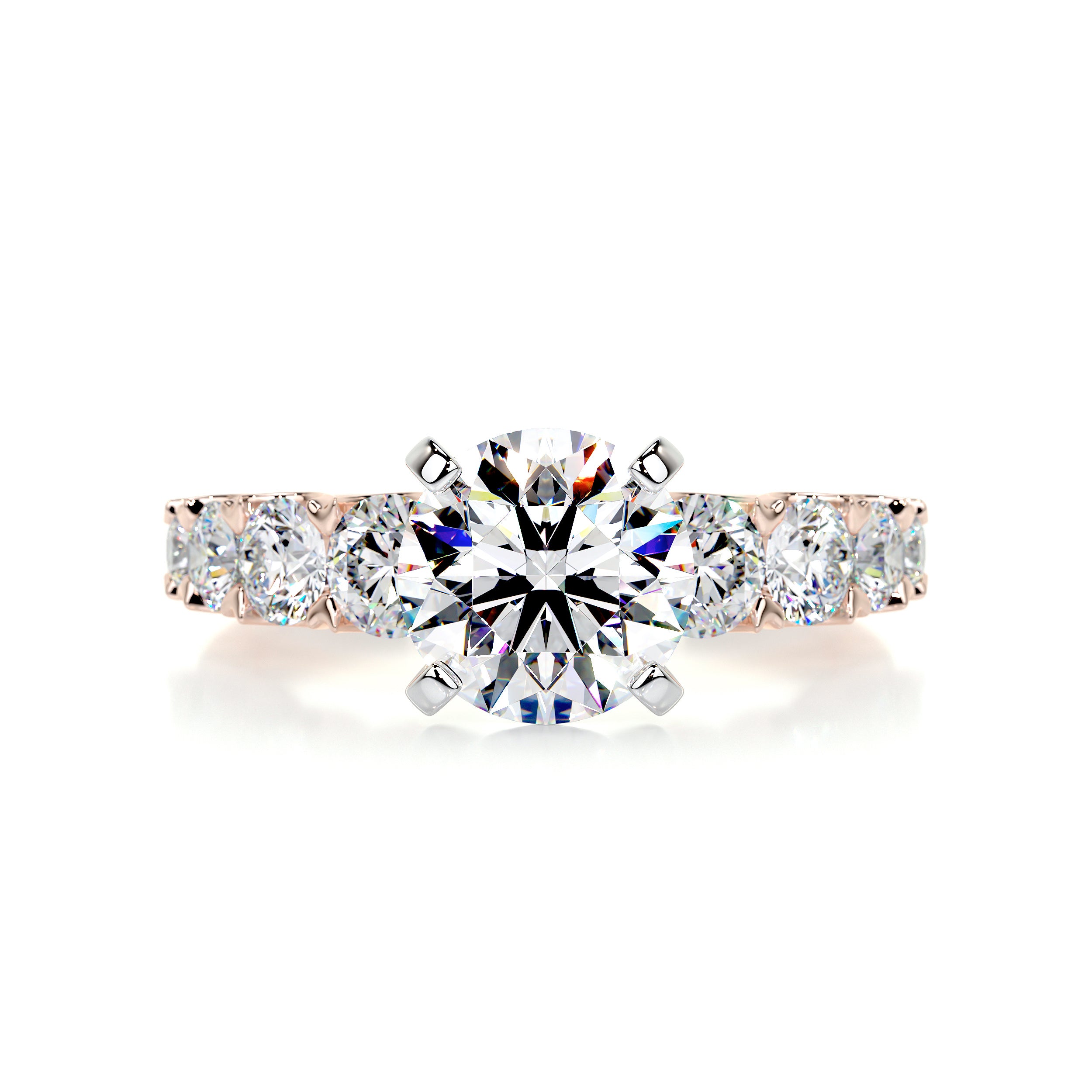 Mai Moissanite & Diamond Ring -14K Rose Gold