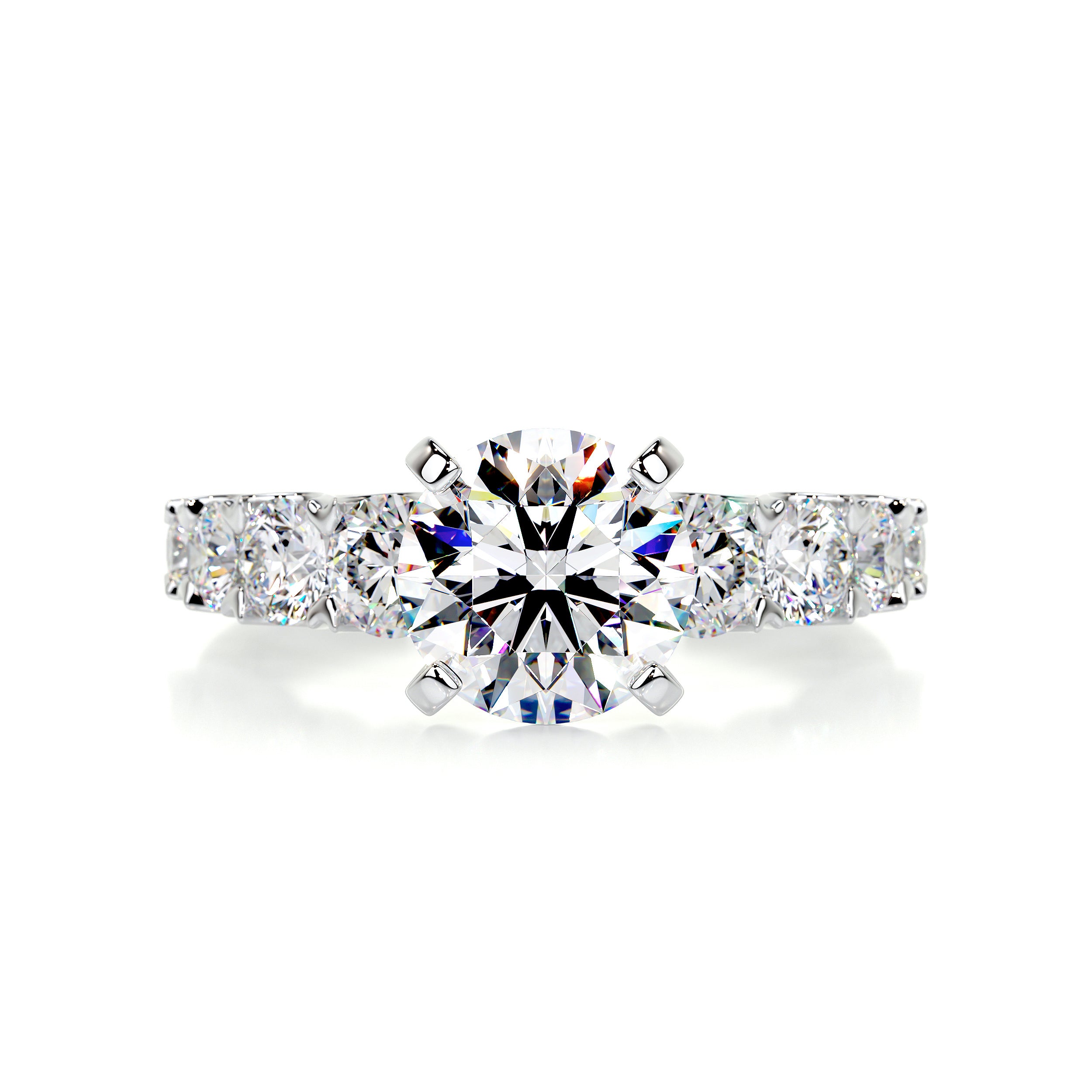 Mai Moissanite & Diamond Ring -14K White Gold
