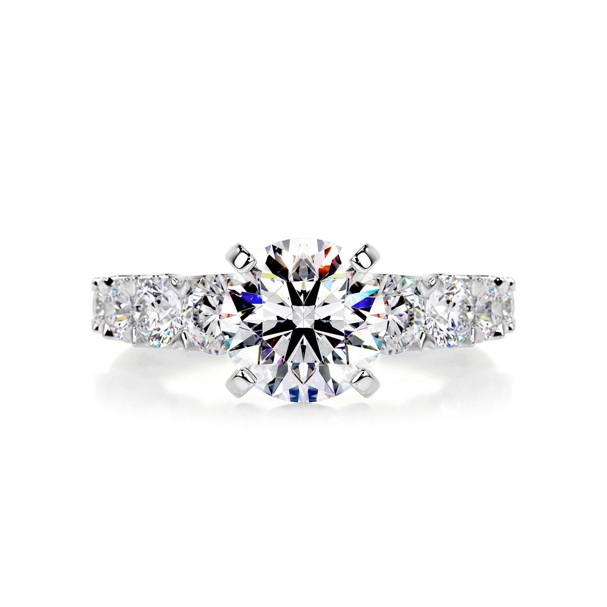 Mai Moissanite & Diamonds Ring -14K White Gold