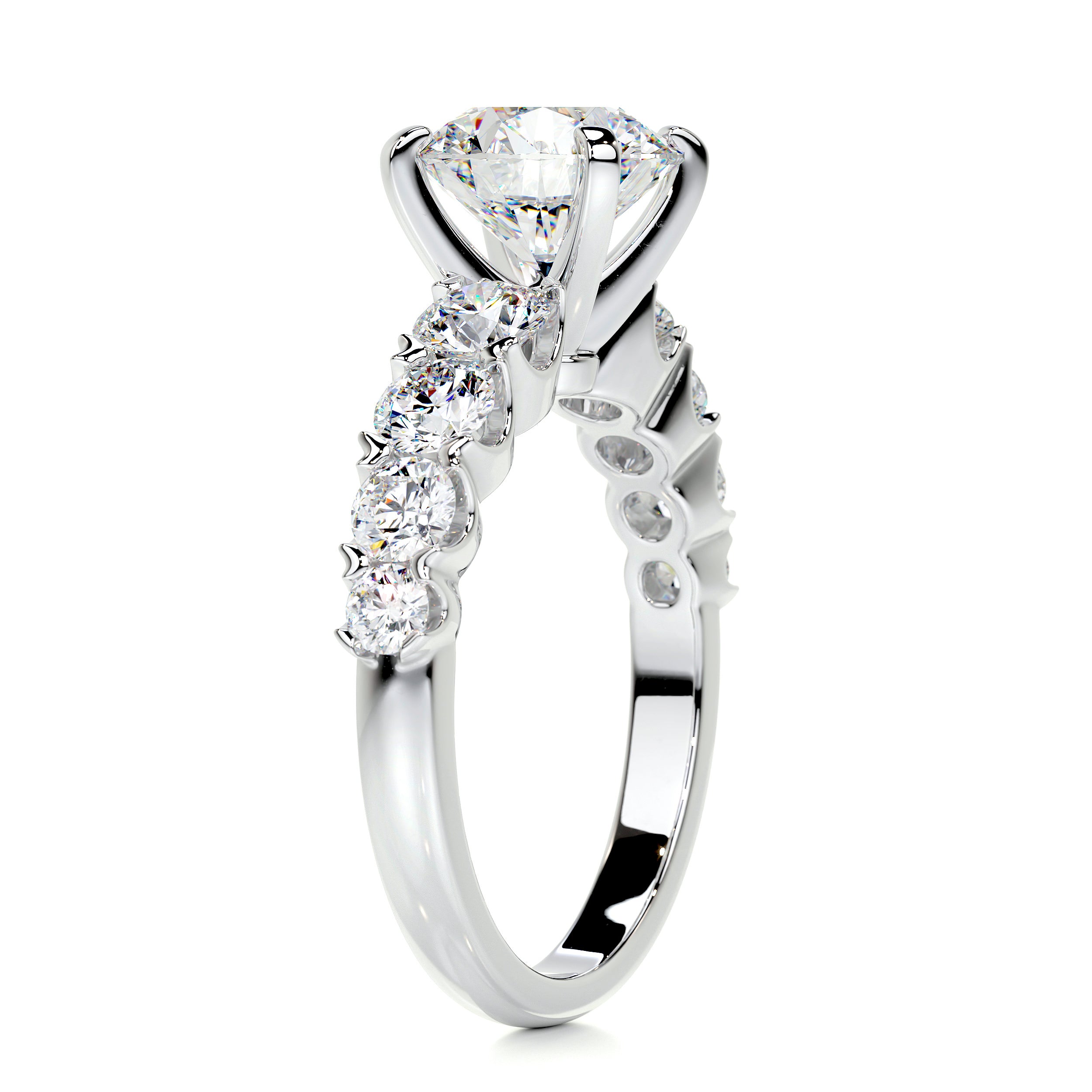 Mai Moissanite & Diamond Ring -14K White Gold