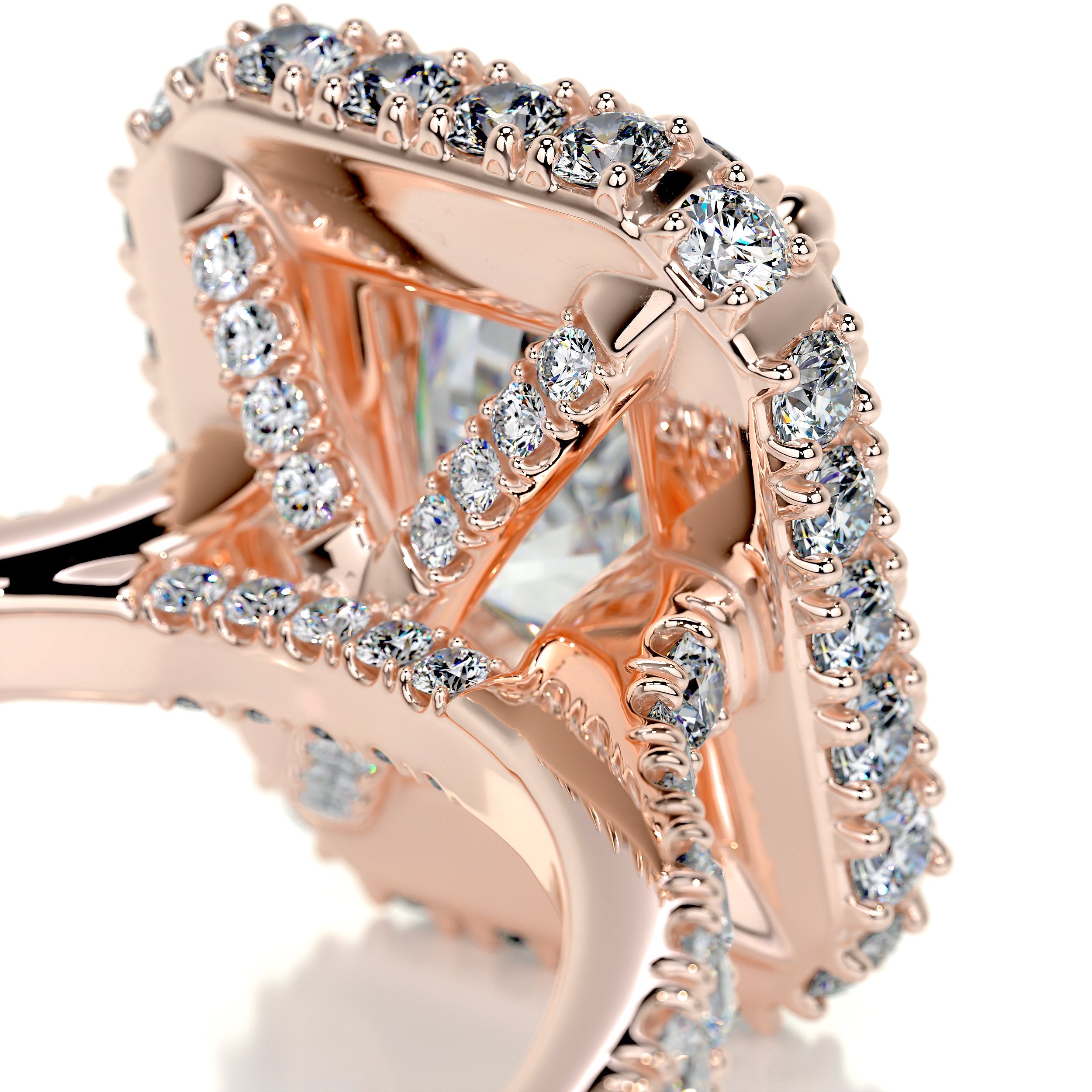Lana Moissanite & Diamonds Ring   (2.5 Carat) -14K Rose Gold