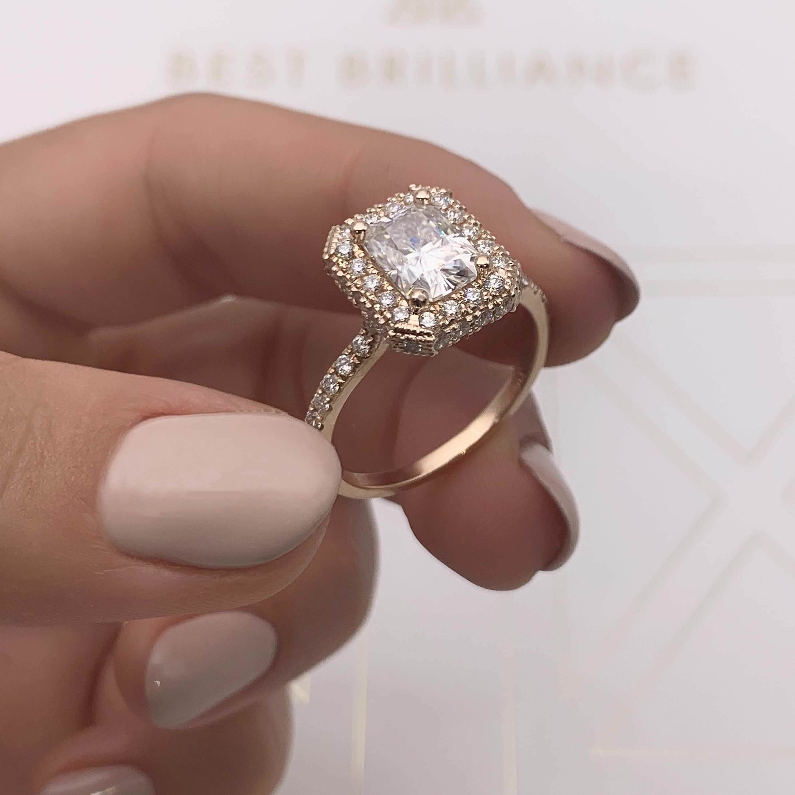 Lana Moissanite & Diamonds Ring   (2.5 Carat) -14K Rose Gold