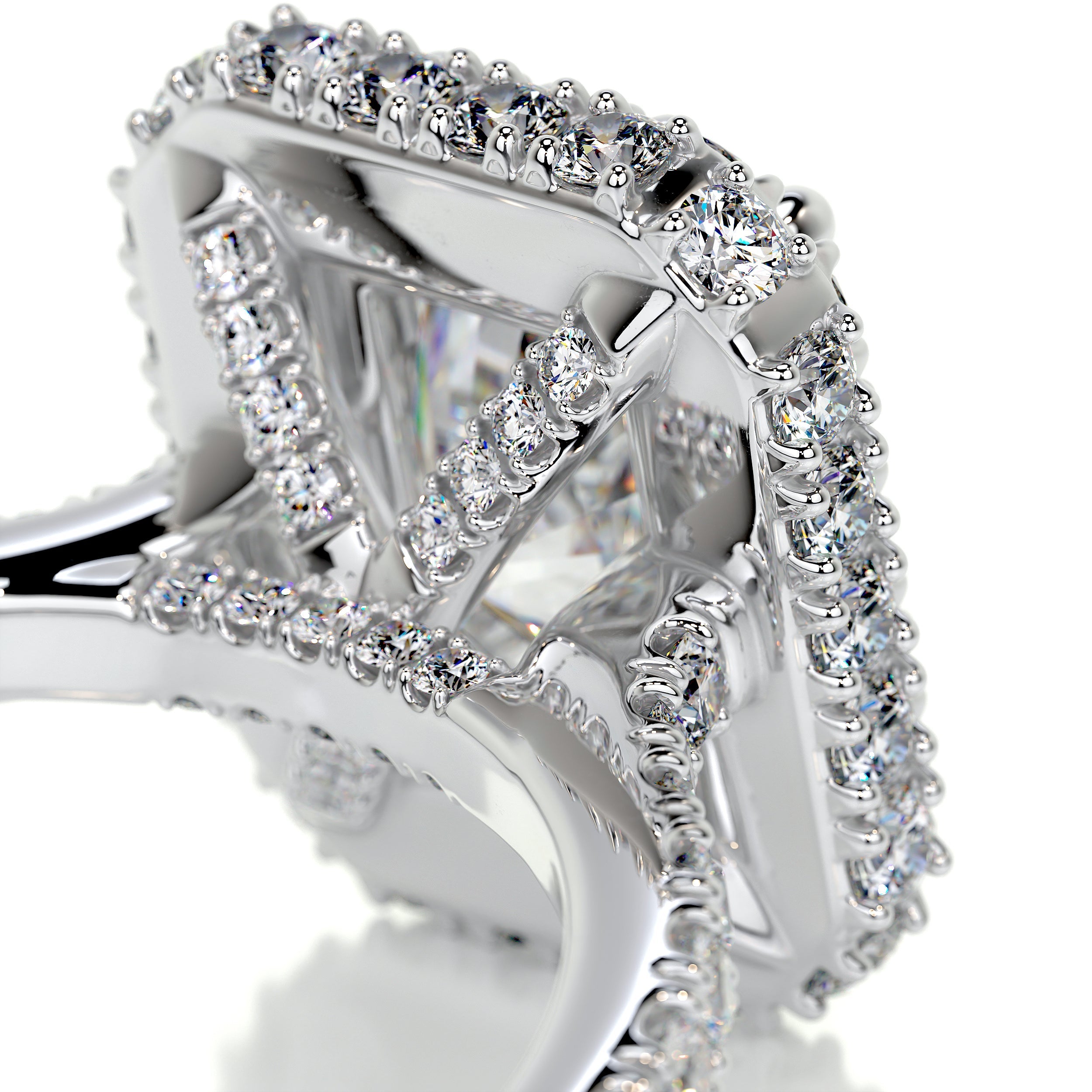 Lana Moissanite & Diamonds Ring (2.5 Carat) -14K White Gold