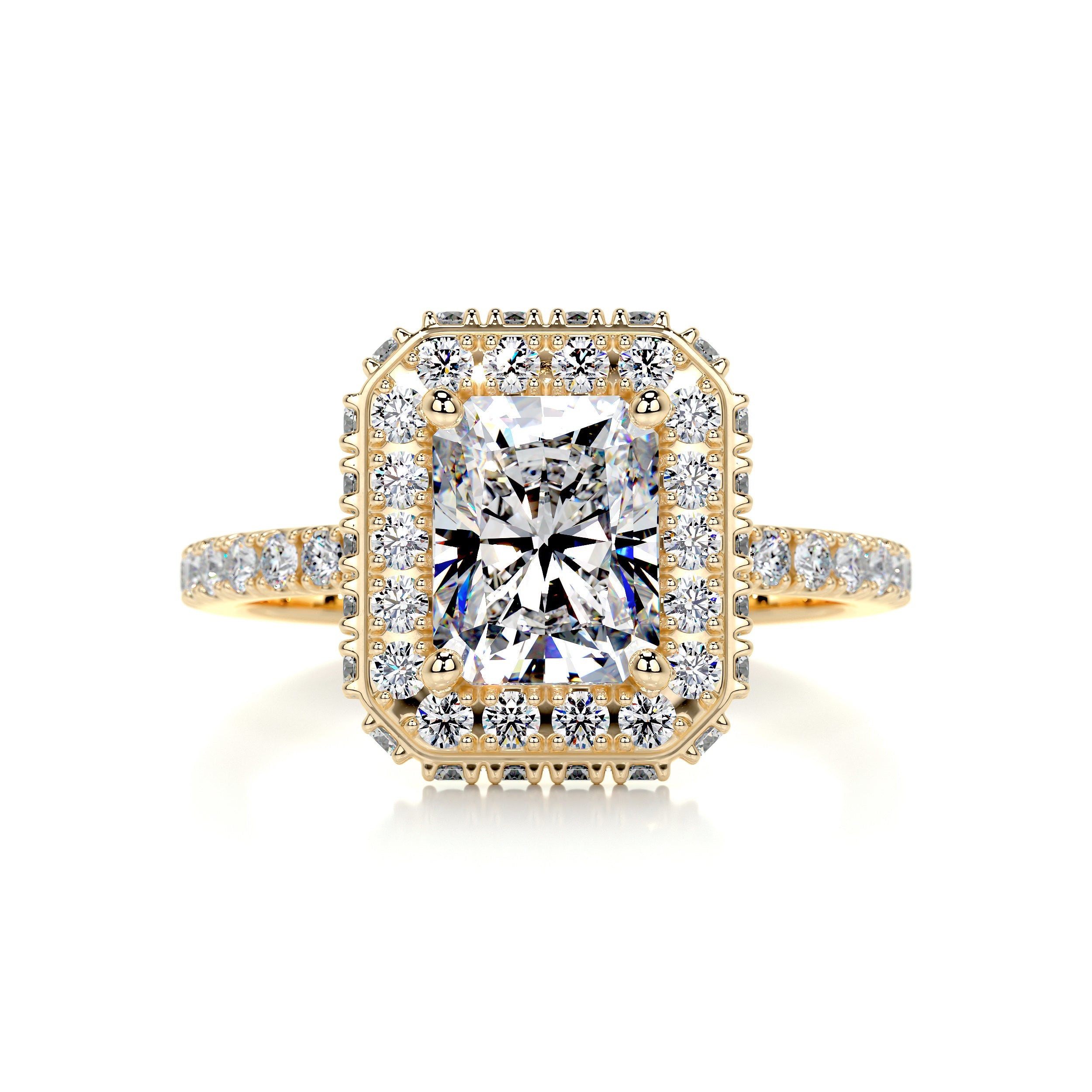 Lana Moissanite & Diamonds Ring   (2.5 Carat) -18K Yellow Gold