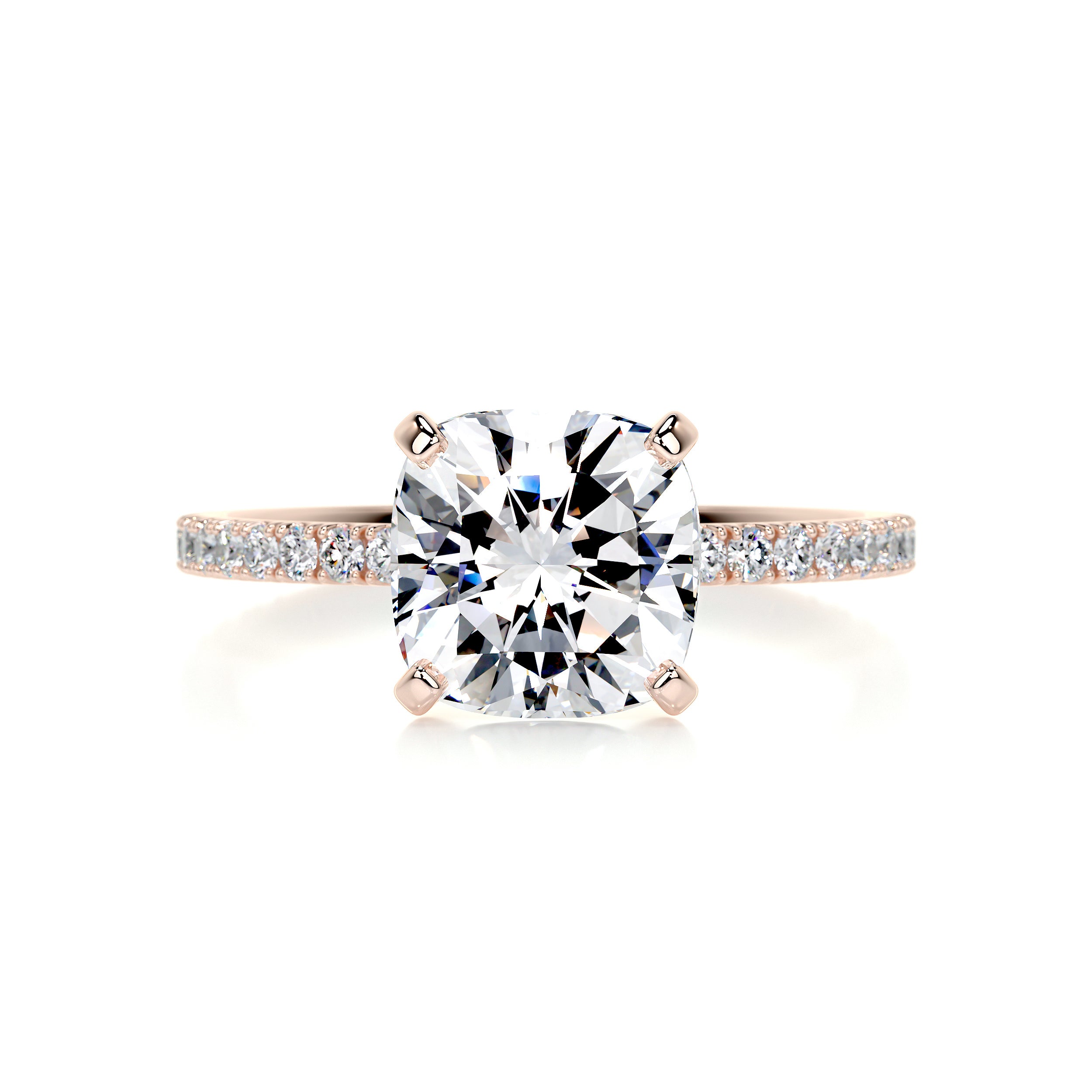 Stephanie Moissanite & Diamonds Ring -14K Rose Gold