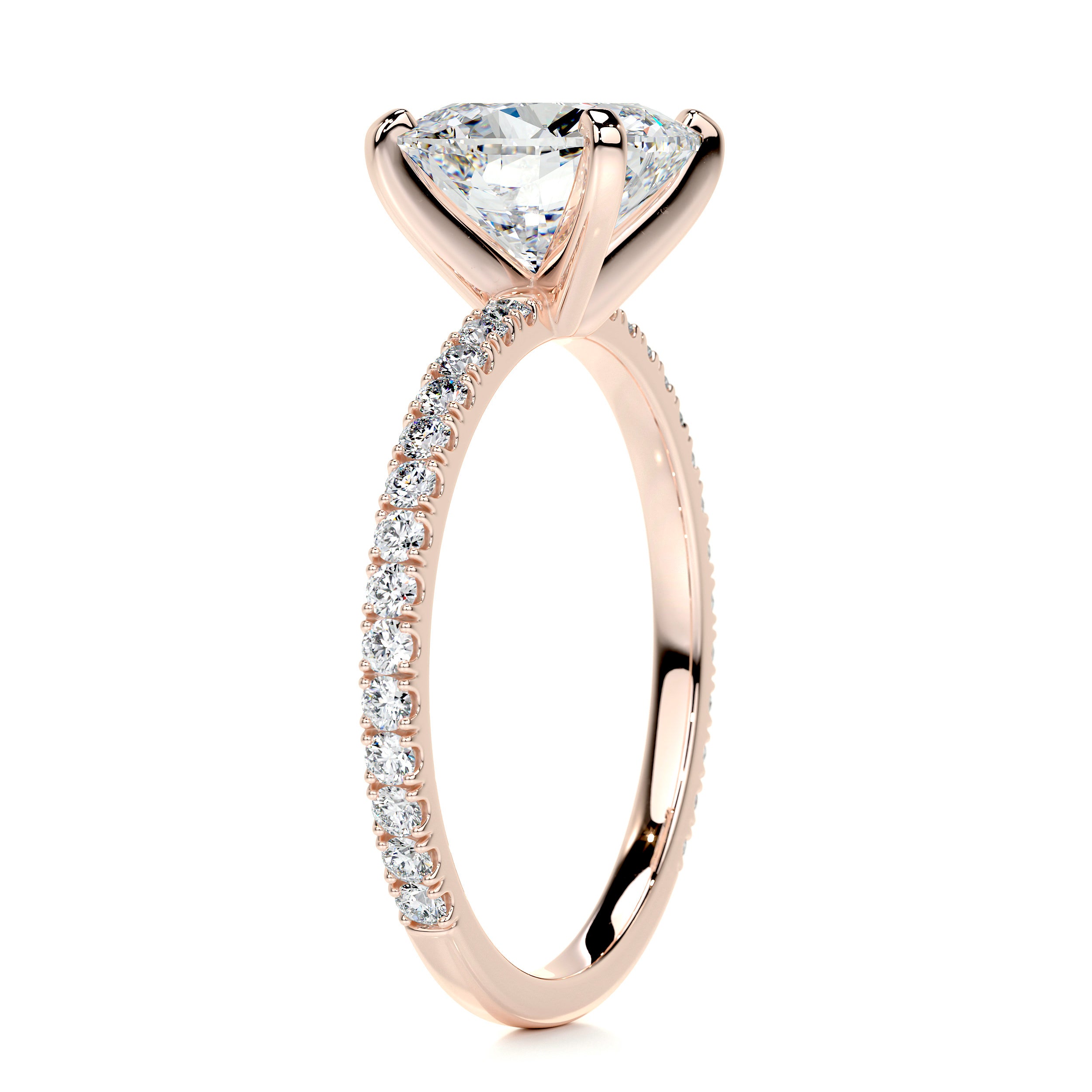 Stephanie Moissanite & Diamond Ring -14K Rose Gold