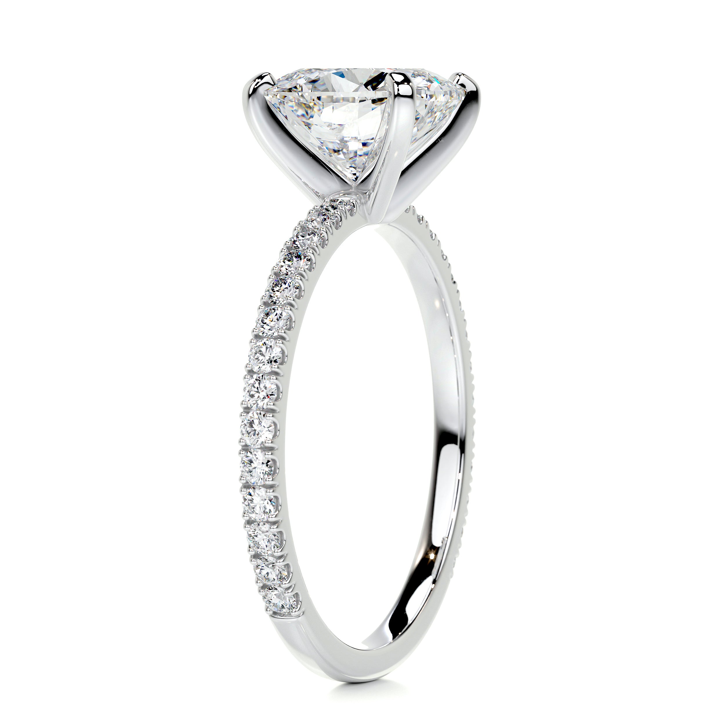 Stephanie Moissanite & Diamonds Ring -14K White Gold