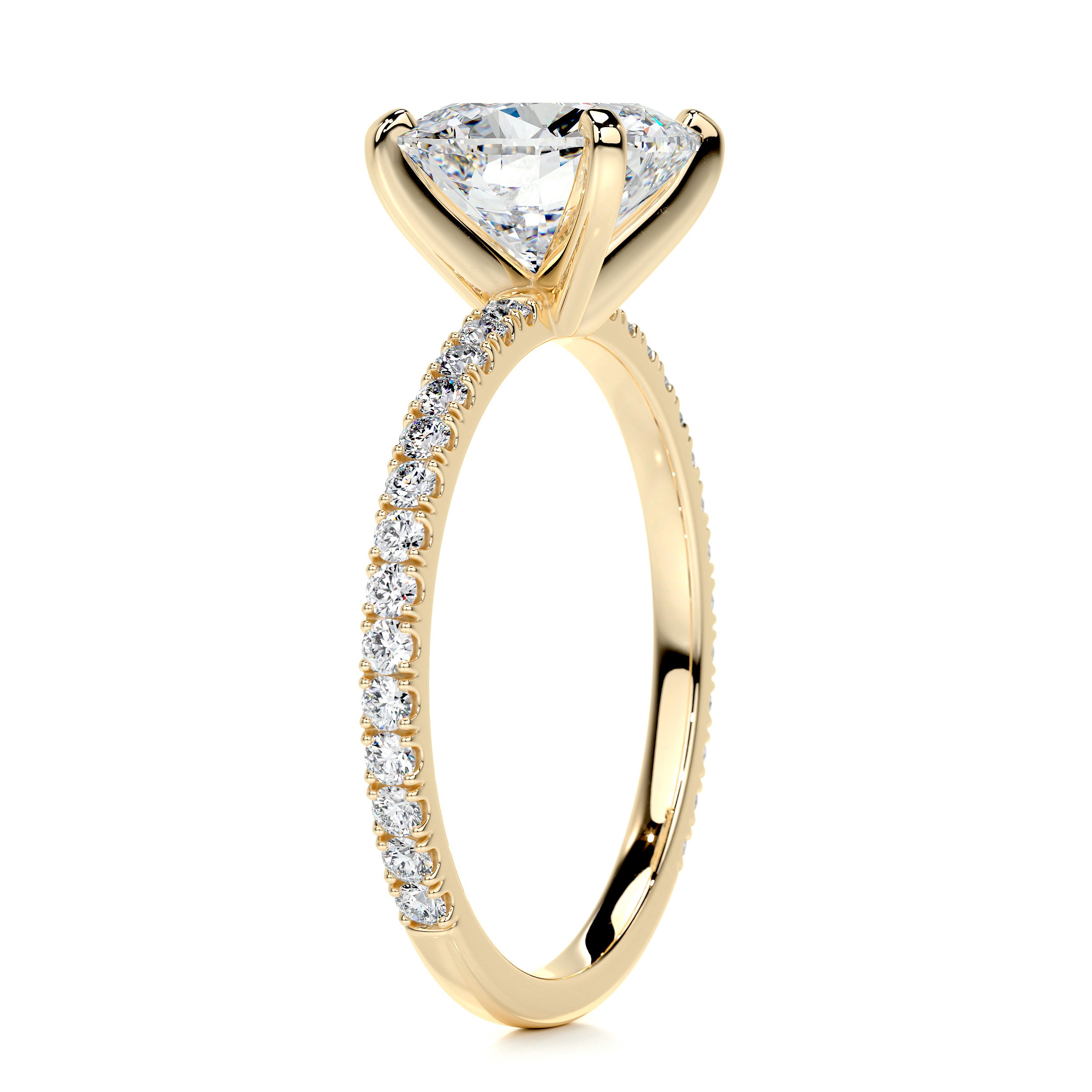 Stephanie Moissanite & Diamonds Ring -18K Yellow Gold