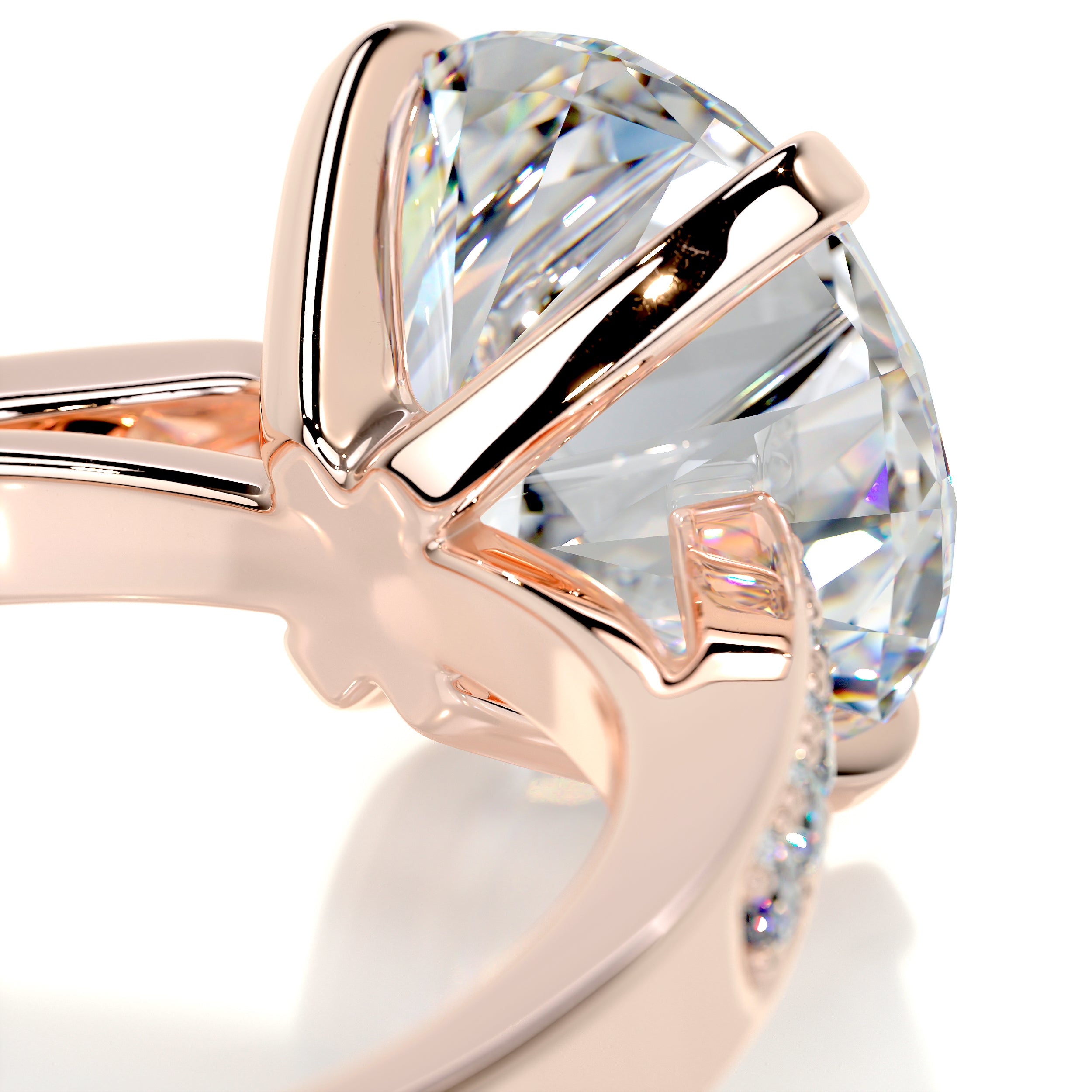 Margaret Moissanite & Diamond Ring -14K Rose Gold