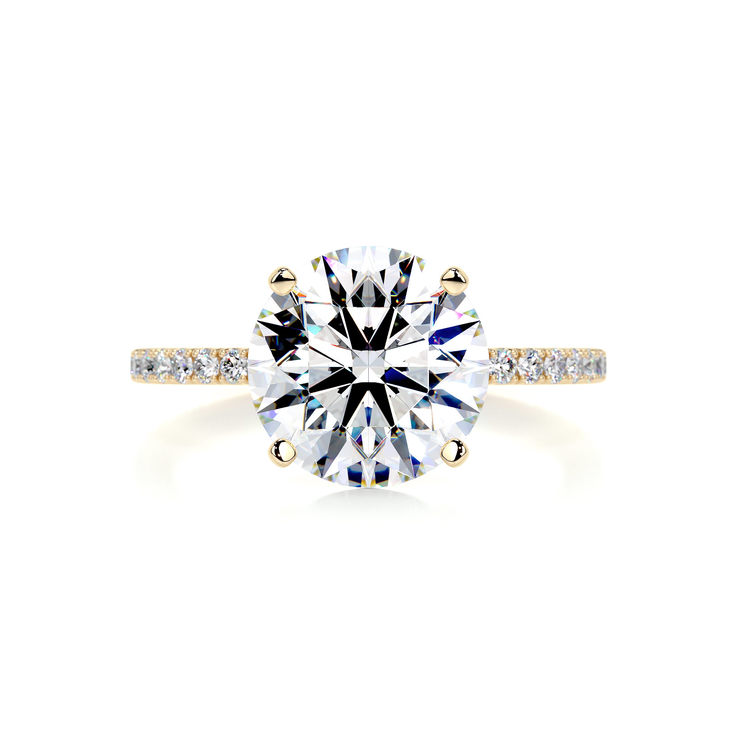 Stephanie Moissanite & Diamond Ring -18K Yellow Gold