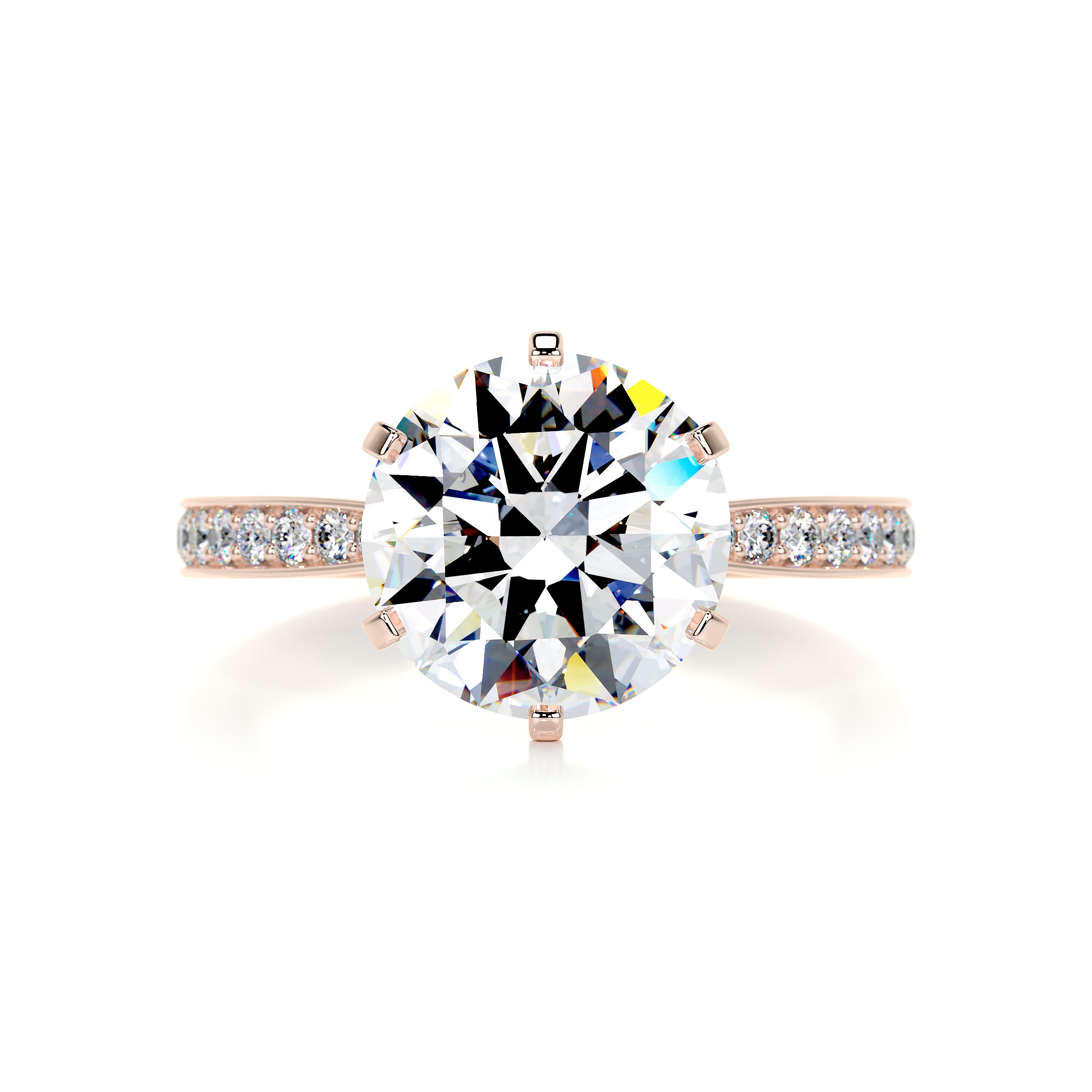 Talia Moissanite & Diamonds Ring -14K Rose Gold