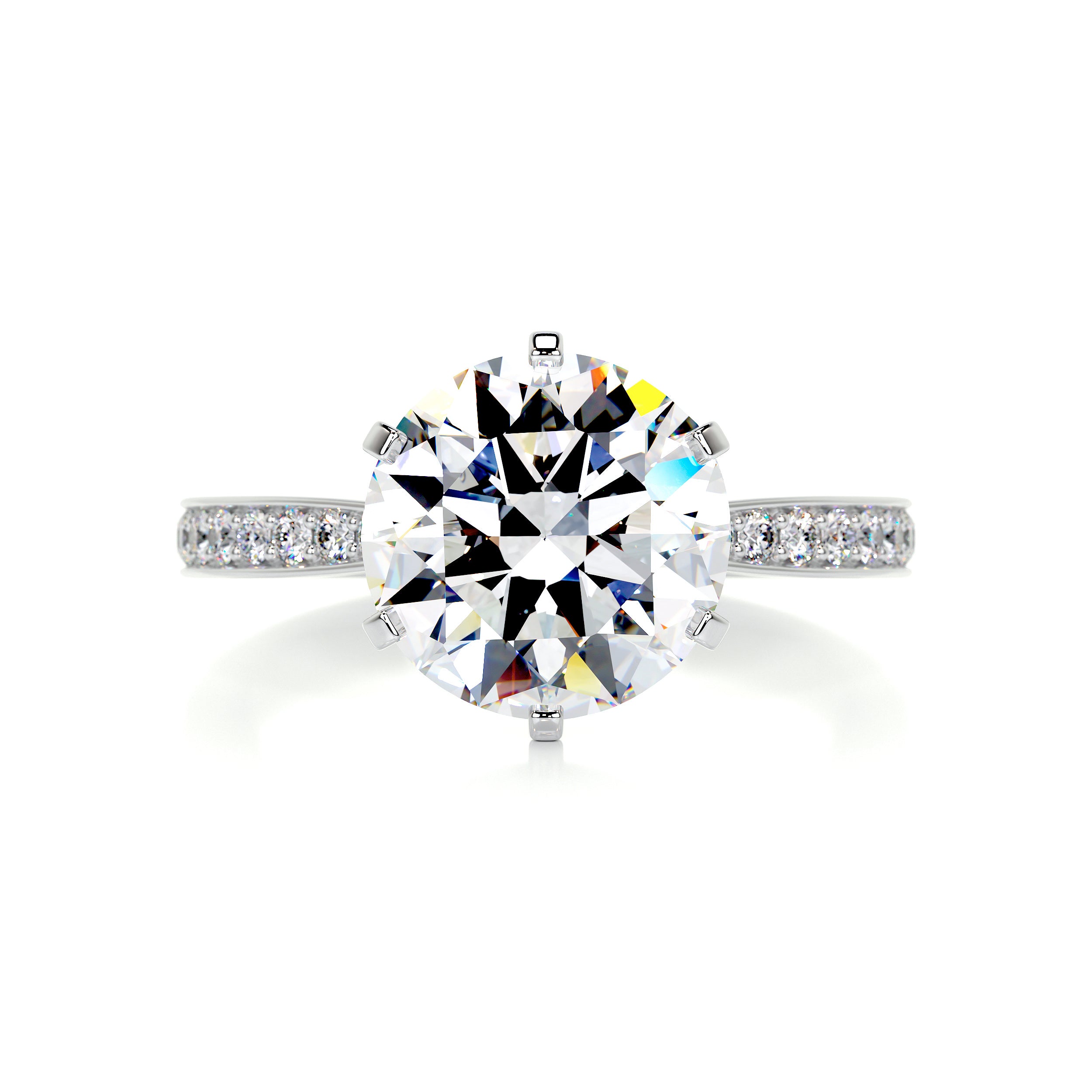 Talia Moissanite & Diamond Ring -14K White Gold