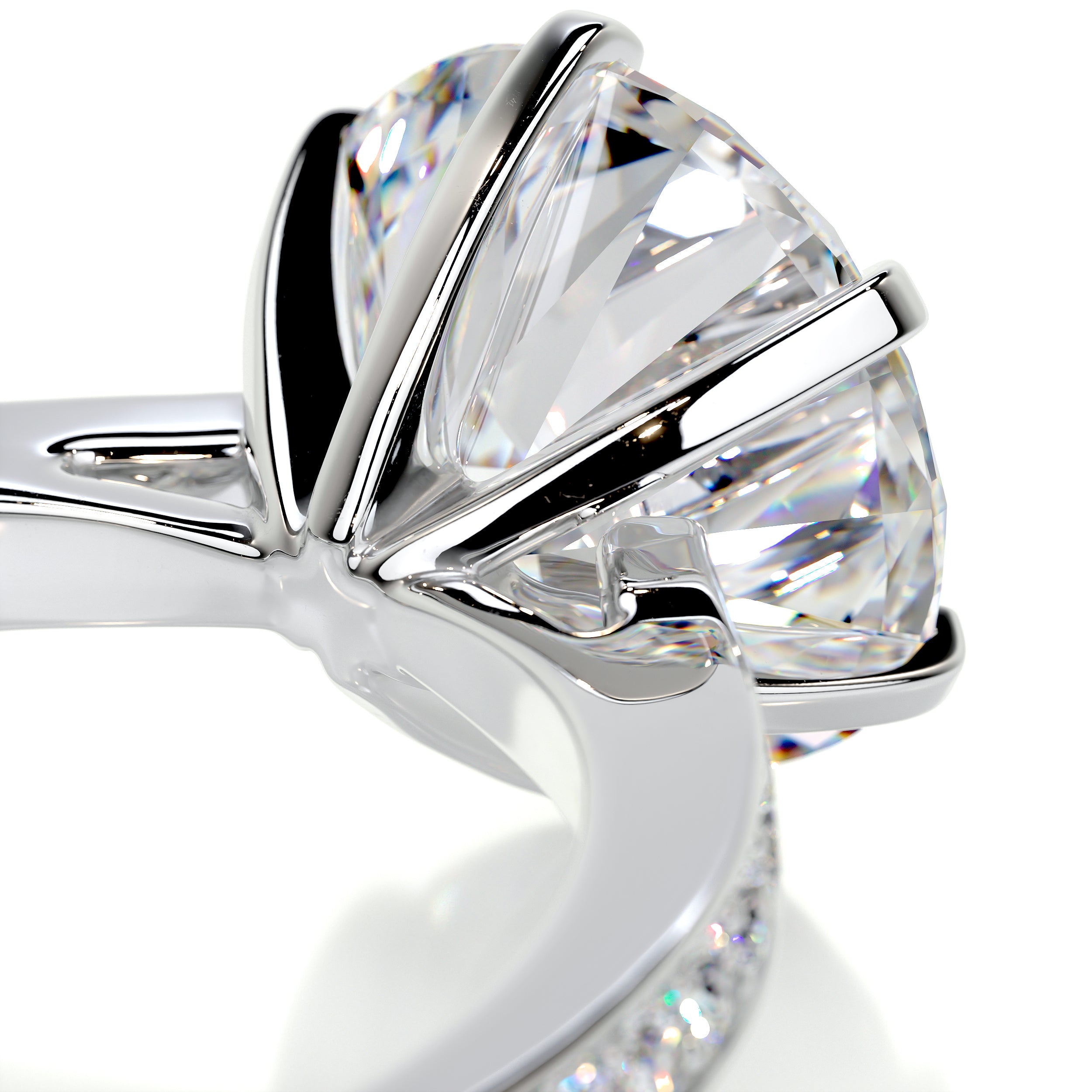 Talia Moissanite & Diamonds Ring -18K White Gold