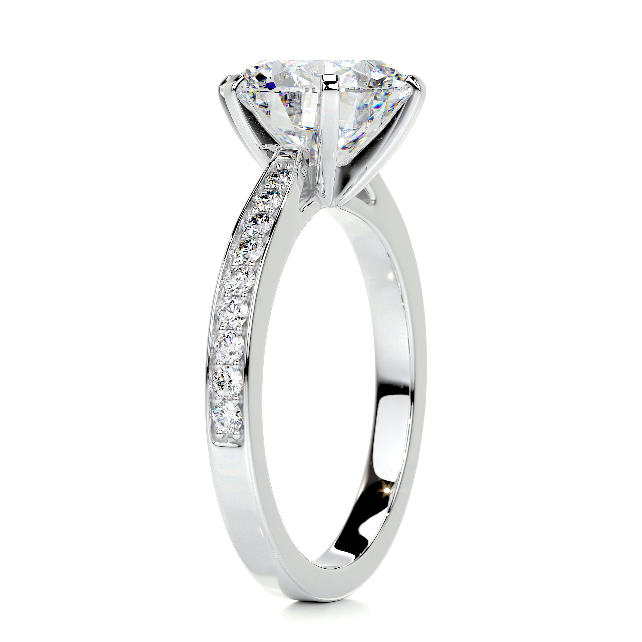 Talia Moissanite & Diamond Ring -14K White Gold