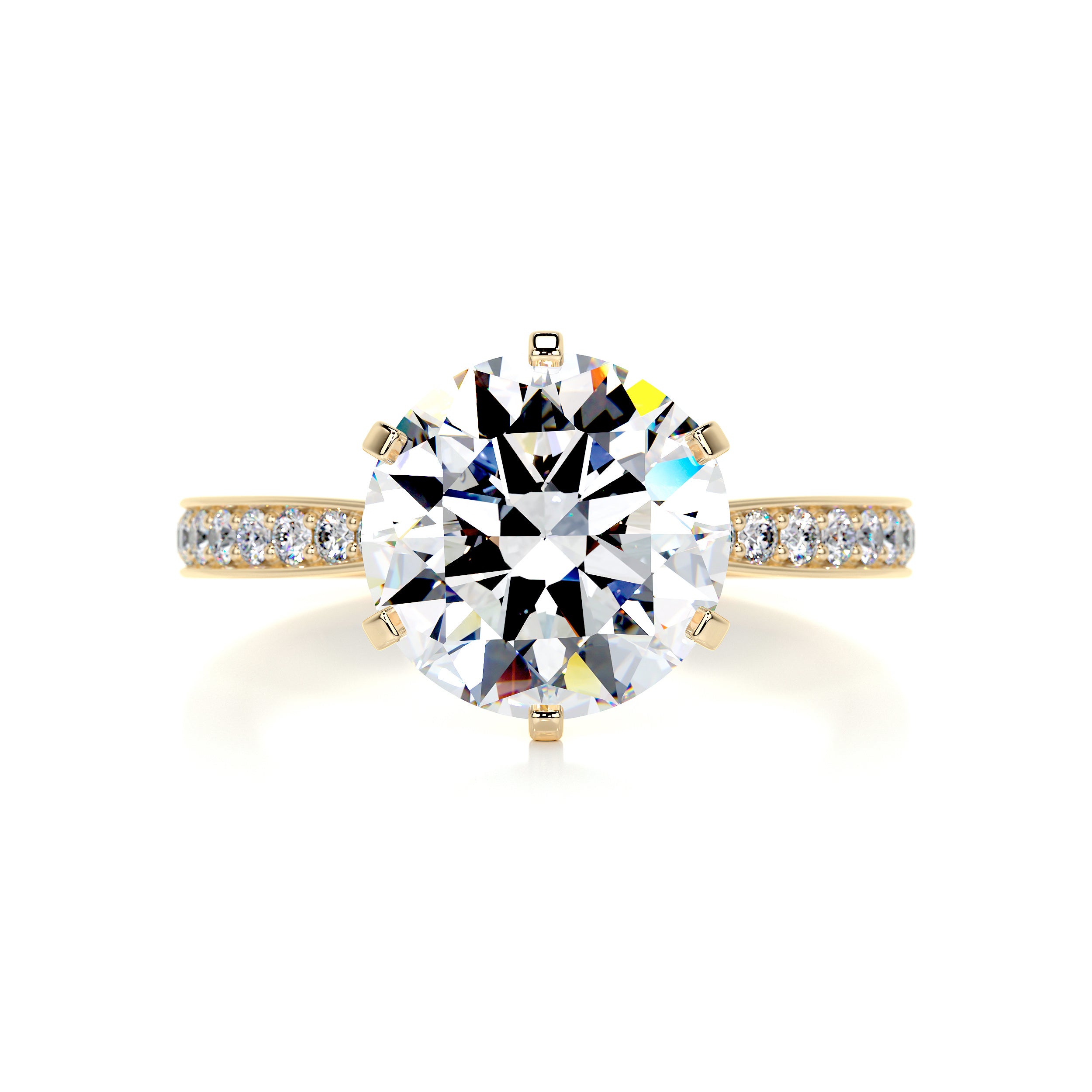 Talia Moissanite & Diamond Ring -18K Yellow Gold