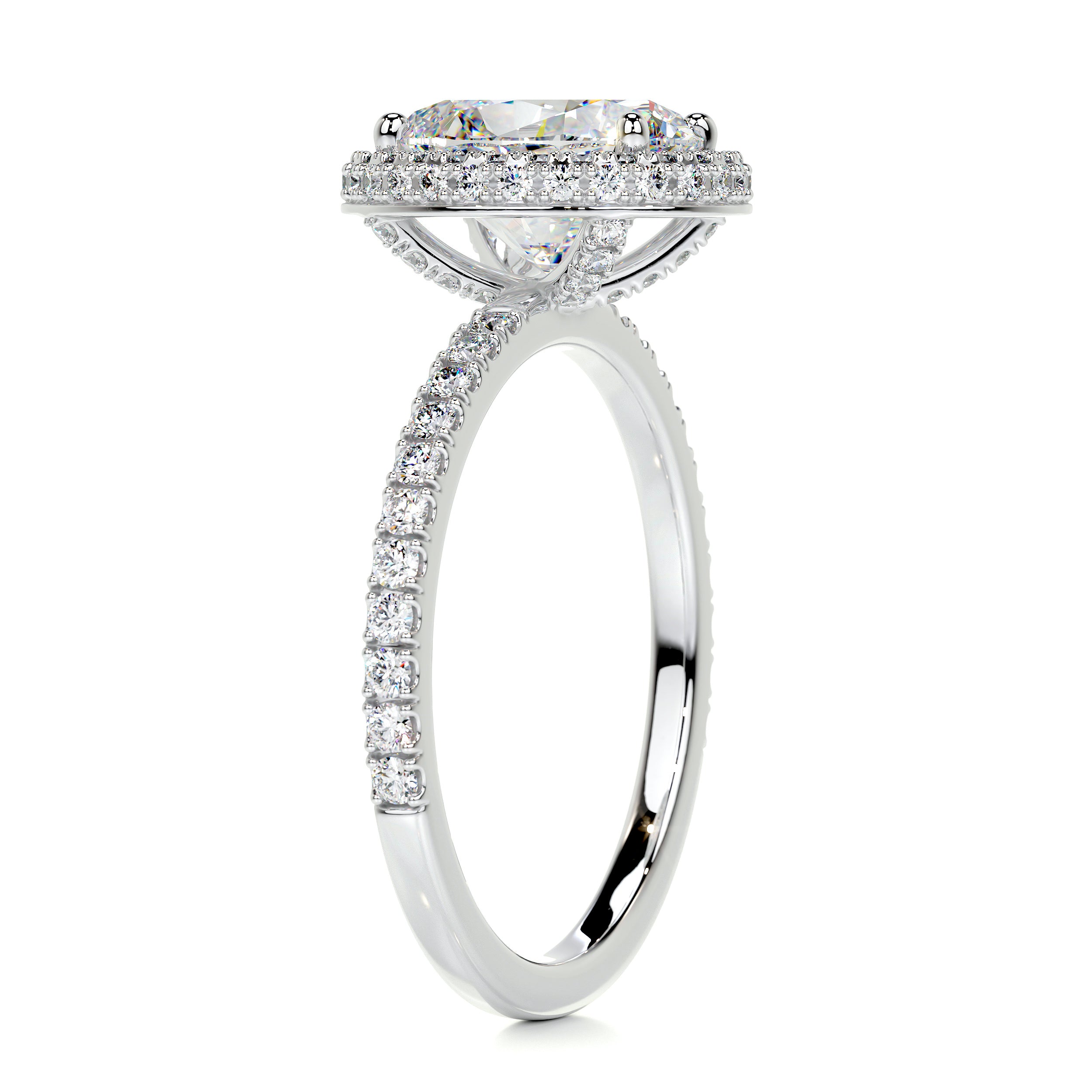 Parker Moissanite & Diamond Ring -14K White Gold