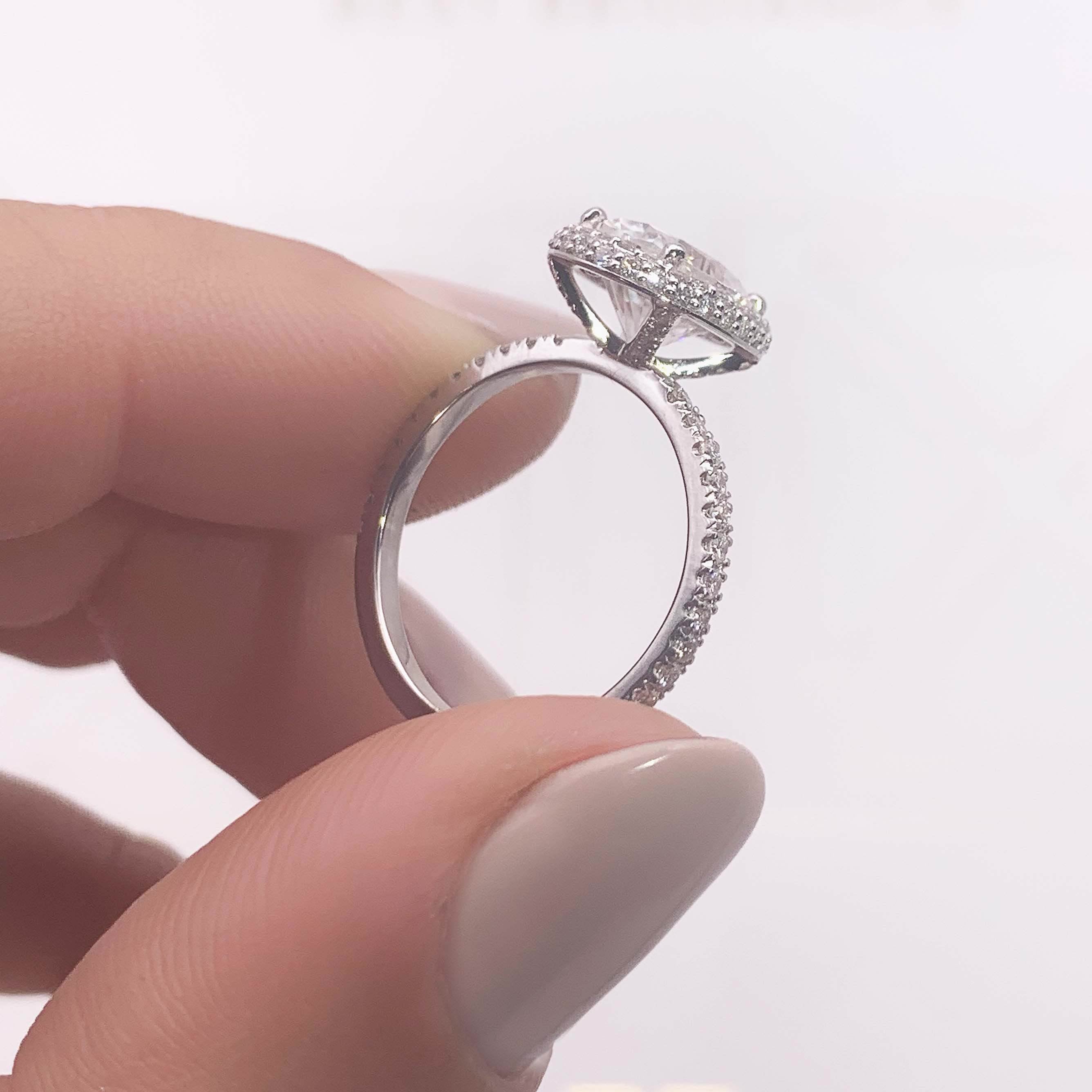 Parker Moissanite & Diamond Ring -14K White Gold