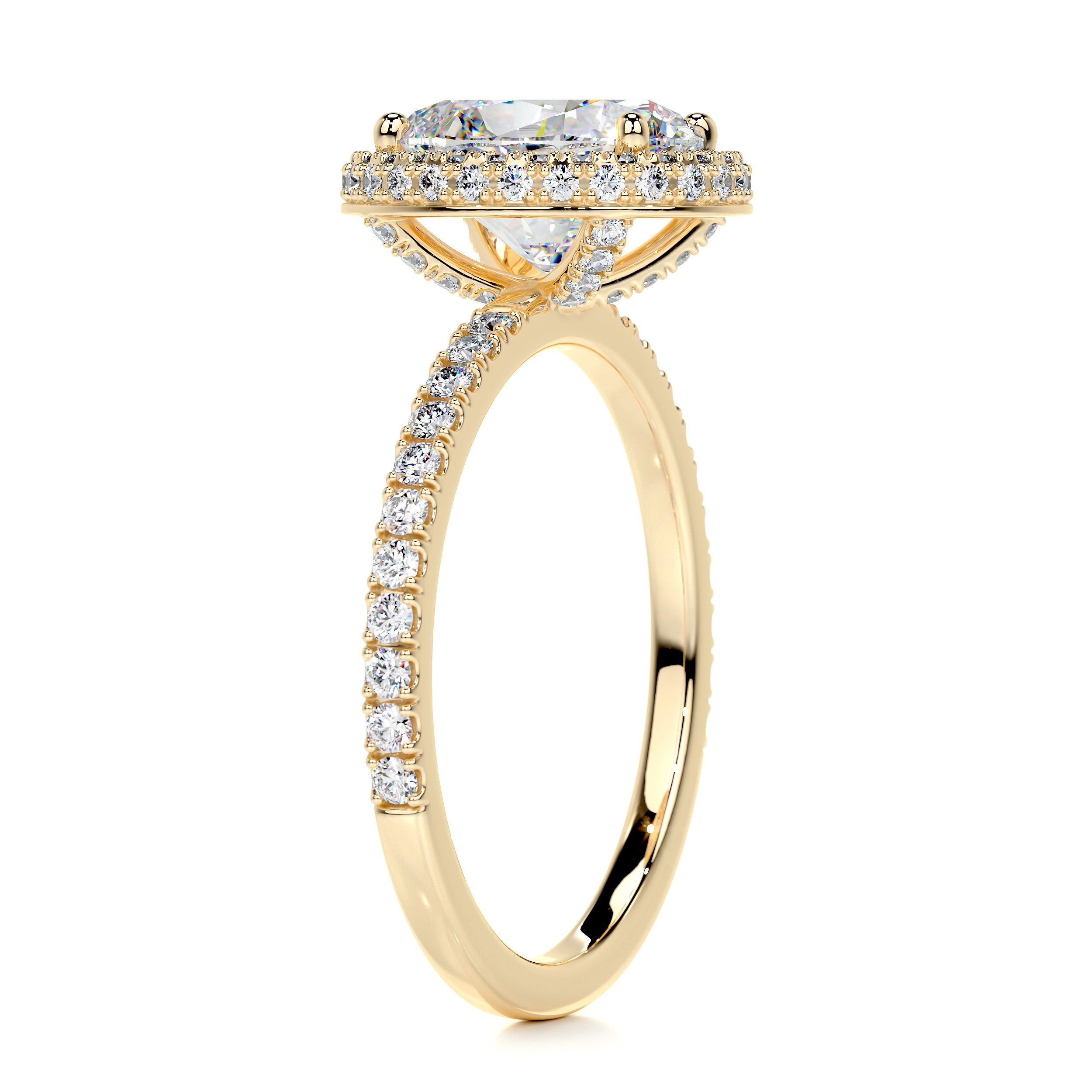 Parker Moissanite & Diamond Ring -18K Yellow Gold