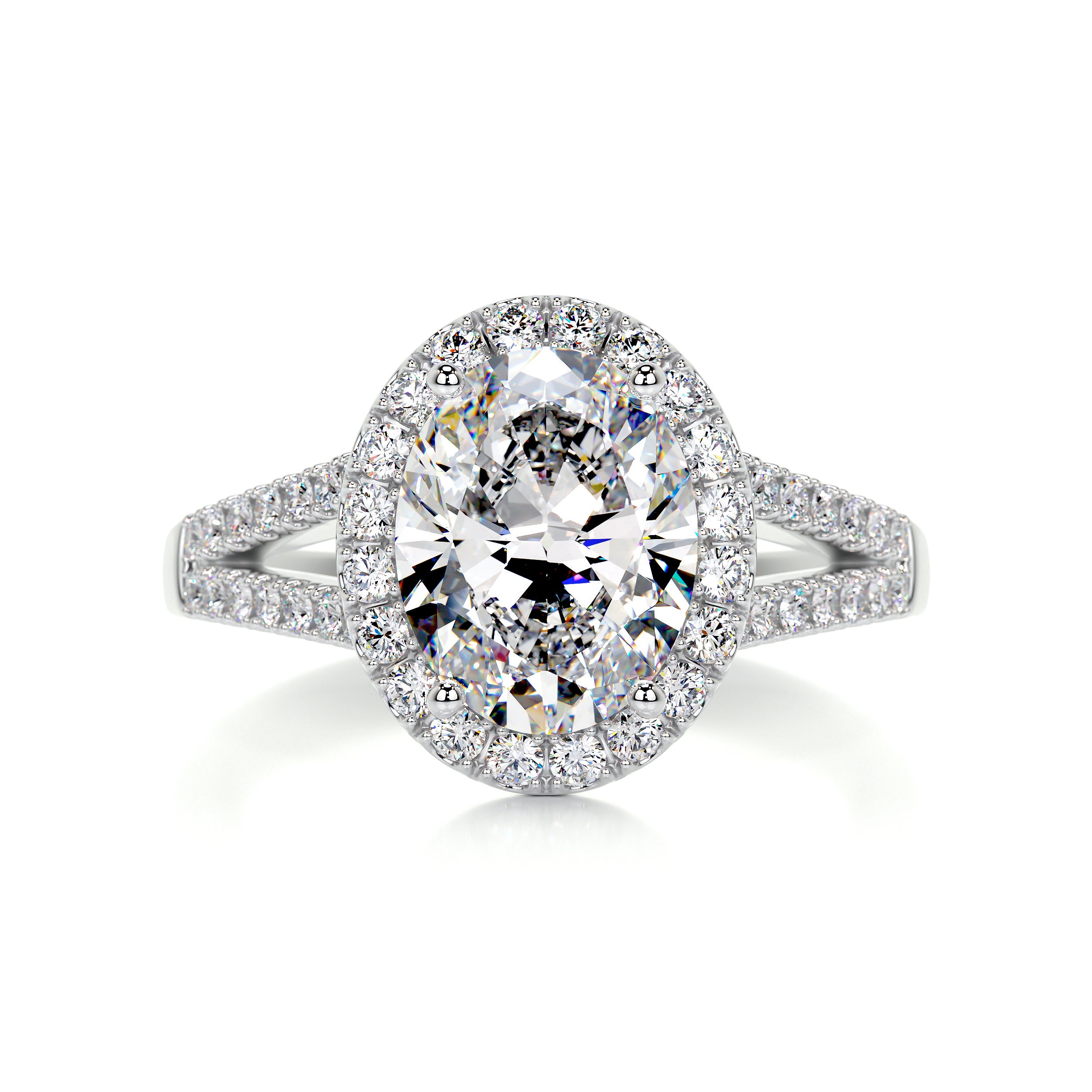 Blakely Moissanite & Diamond Ring -14K White Gold