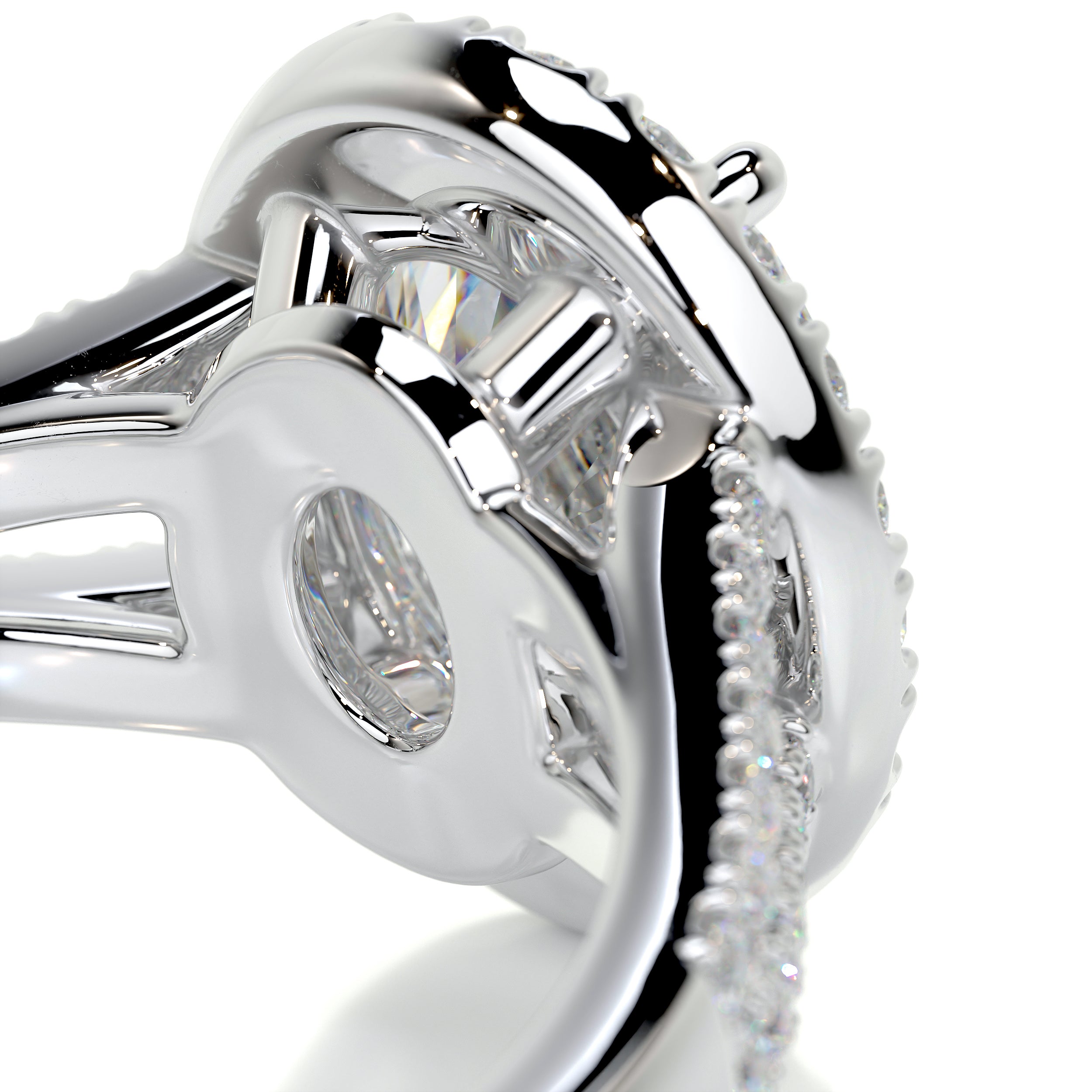Blakely Moissanite & Diamond Ring -18K White Gold
