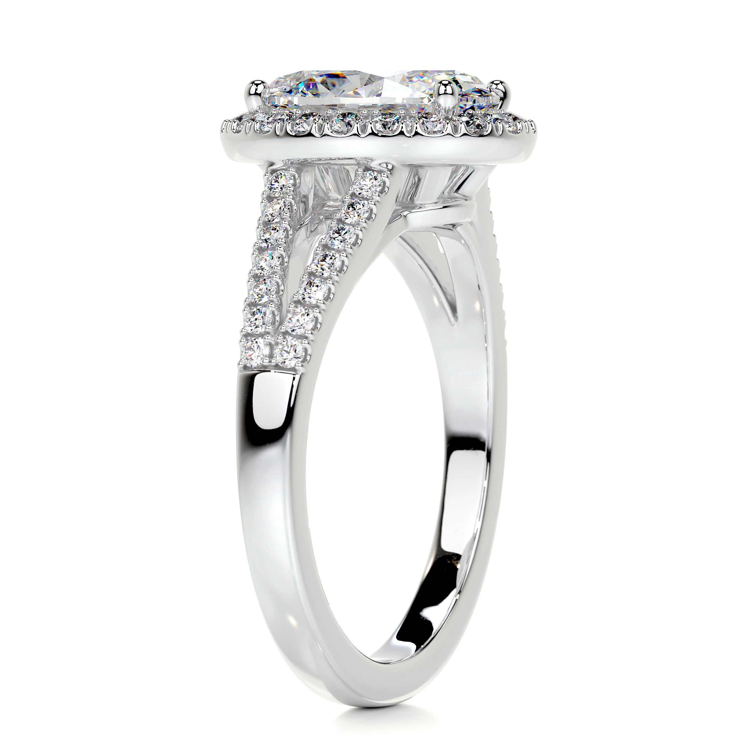 Blakely Moissanite & Diamond Ring -14K White Gold